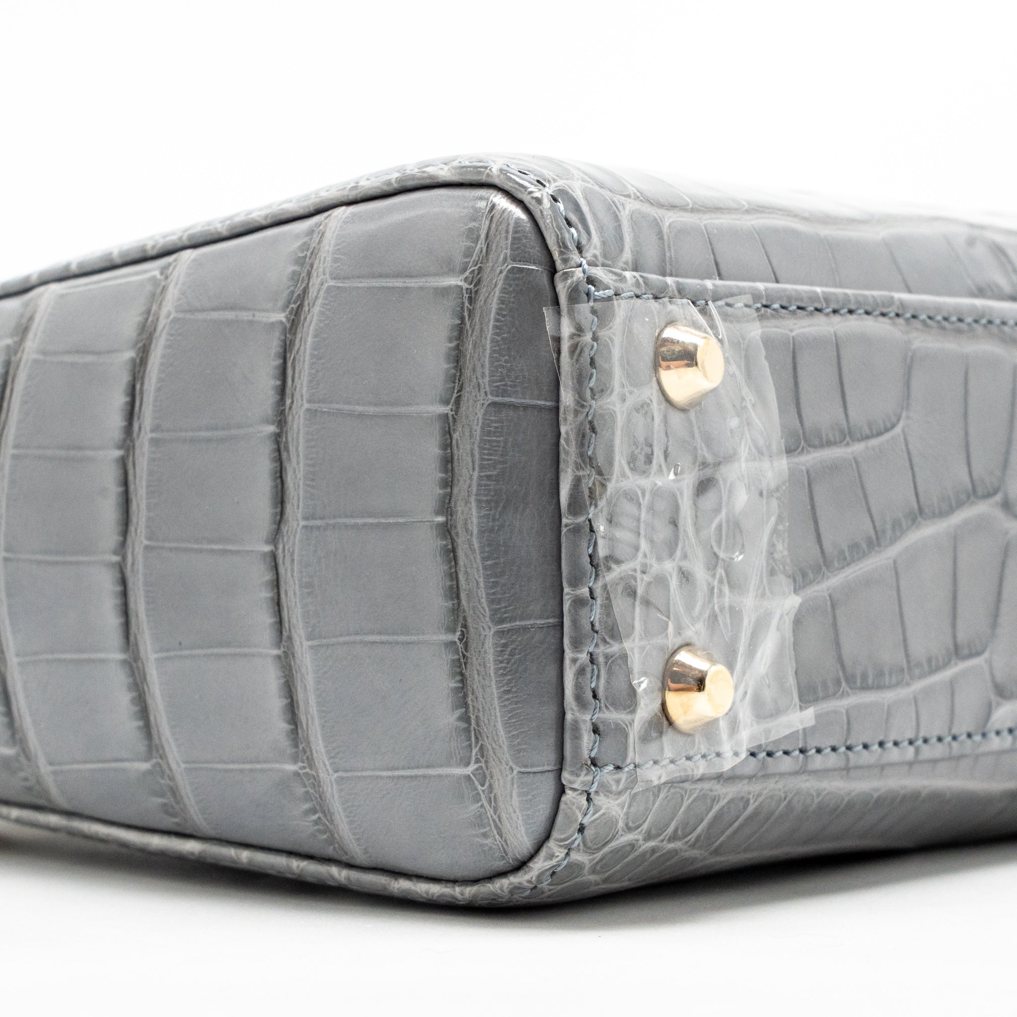 Dior Mini Lady Dior Alligator mississippiensis grey LGHW - Image 7