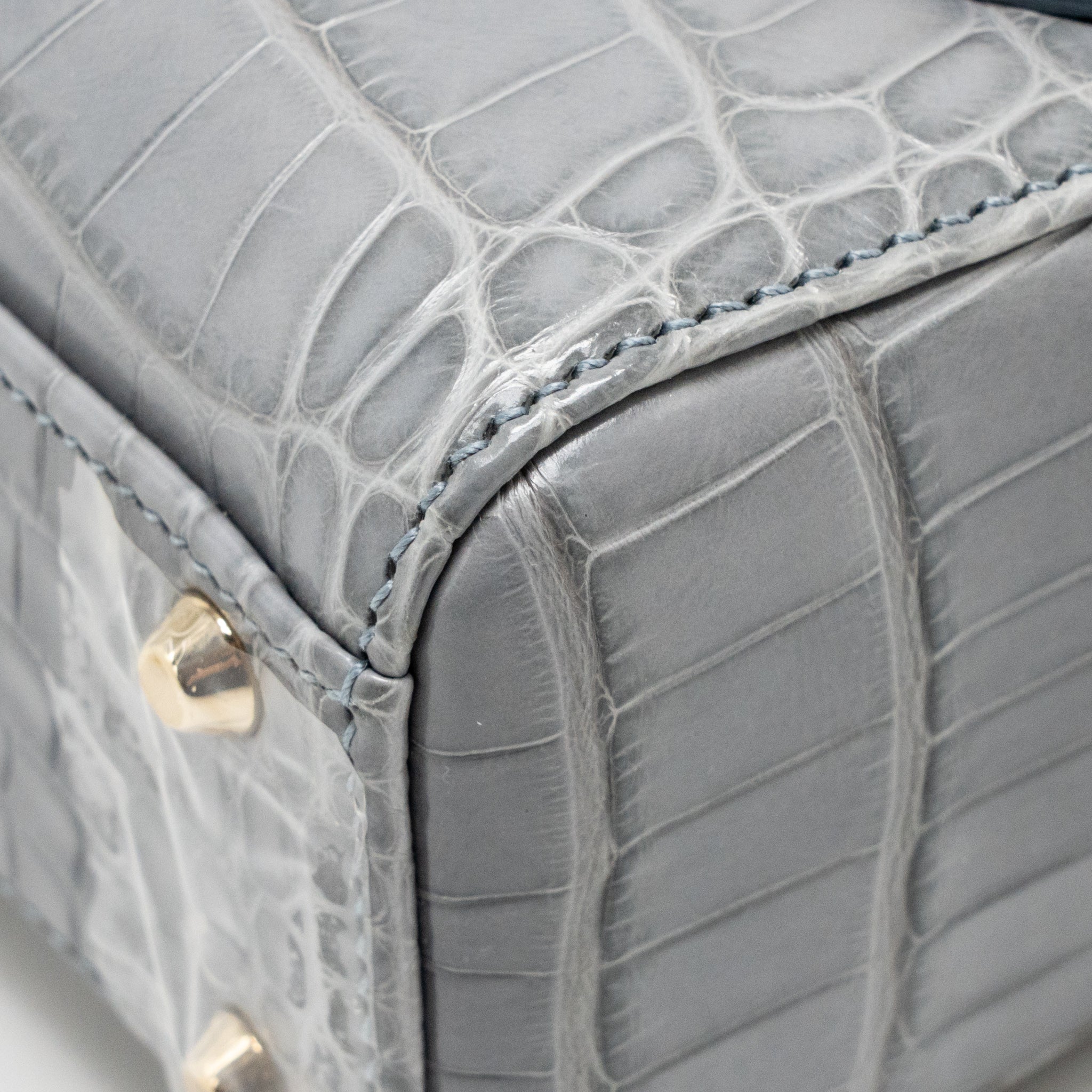 Dior Mini Lady Dior Alligator mississippiensis grey LGHW - Image 9