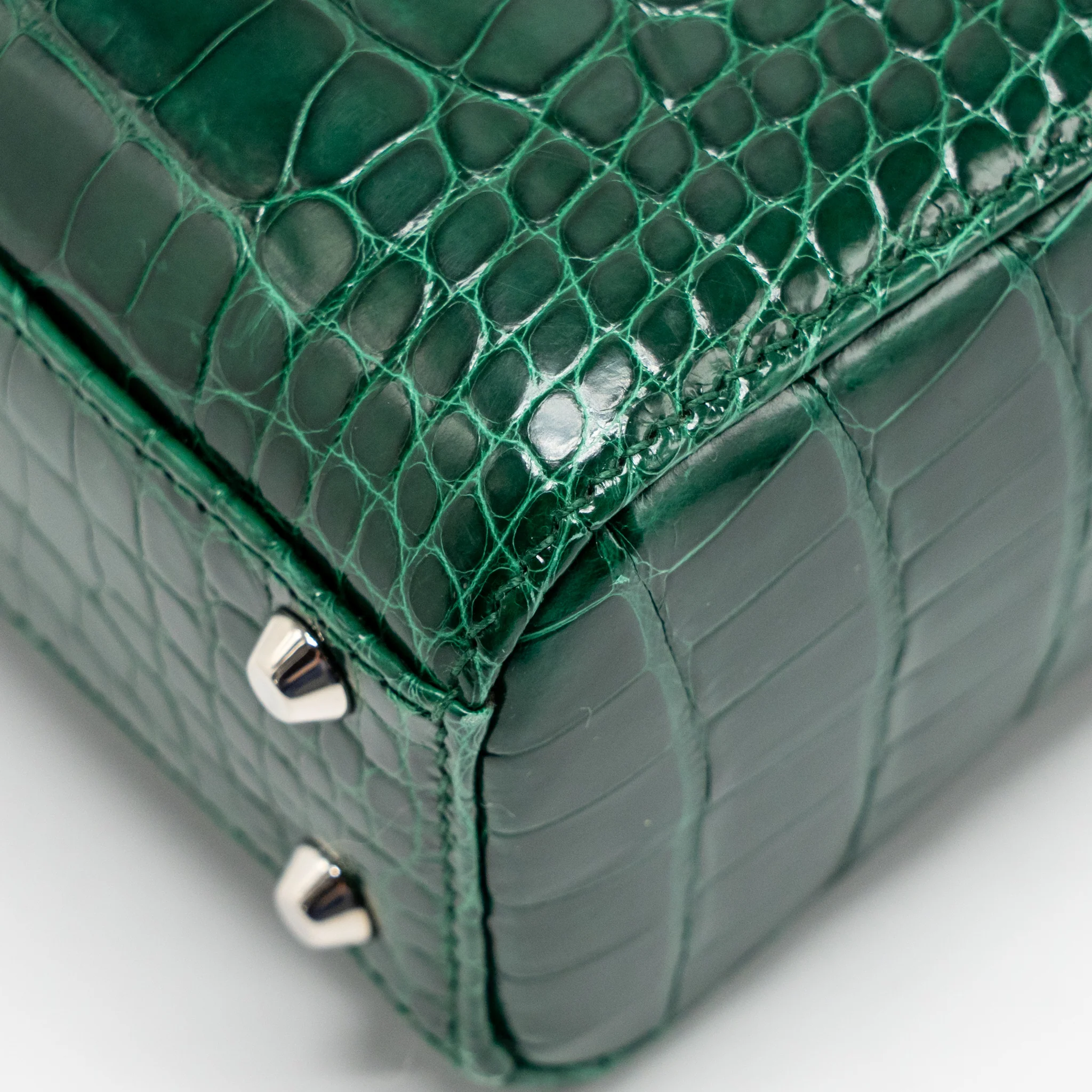 Dior Mini Lady Dior Crocodile Green SHW - Image 11