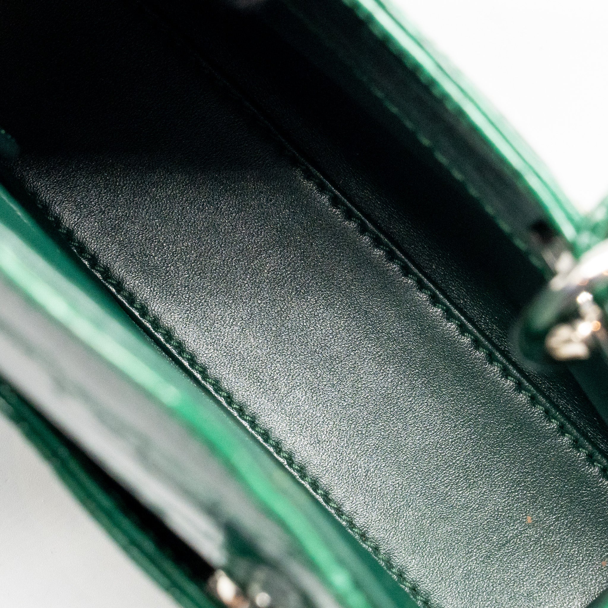Dior Mini Lady Dior Crocodile Green SHW - Image 14