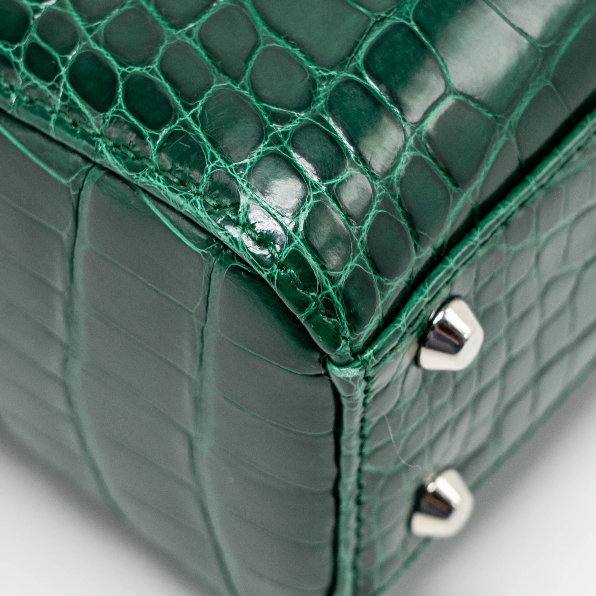Dior Mini Lady Dior Crocodile Green SHW - Image 8