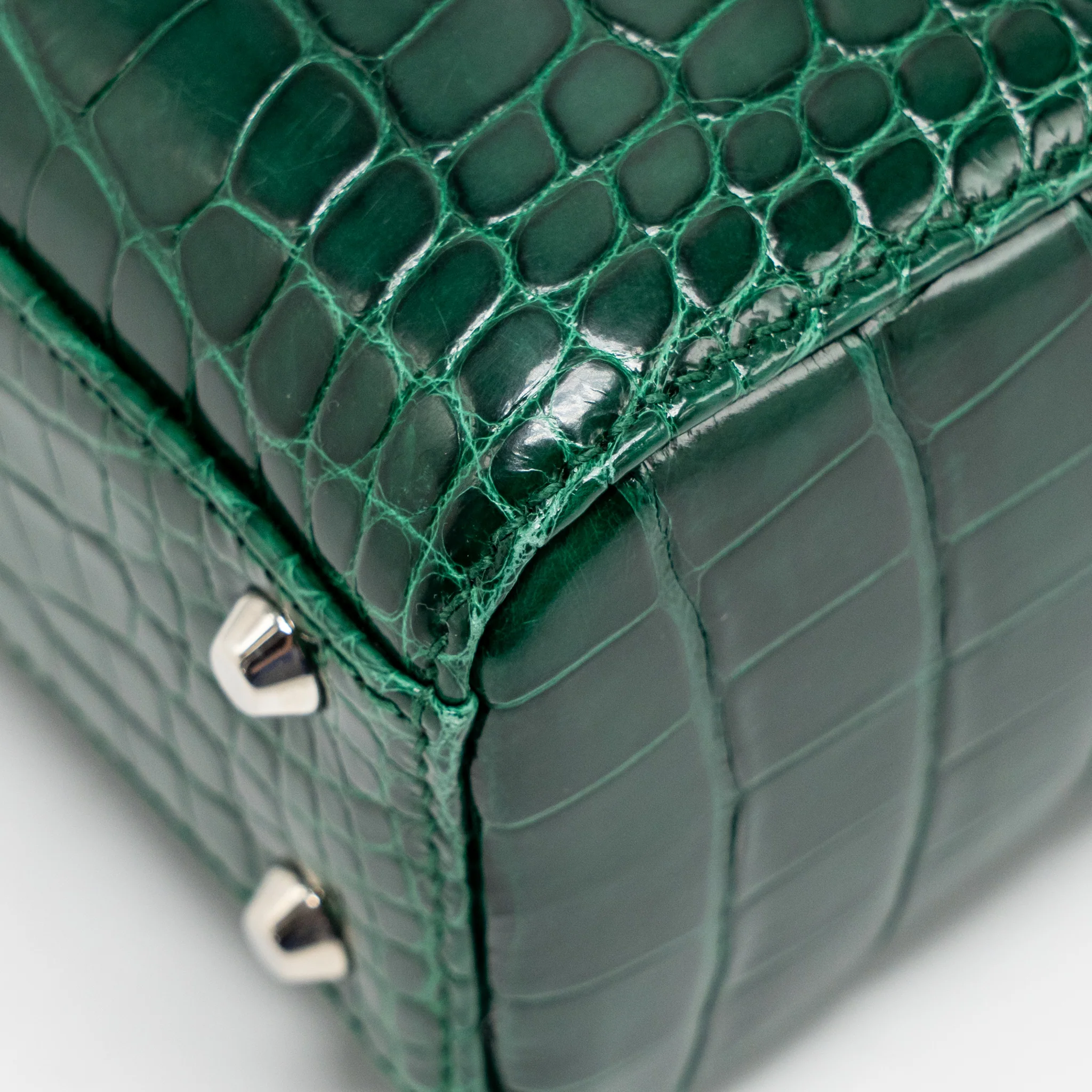 Dior Mini Lady Dior Crocodile Green SHW - Image 9