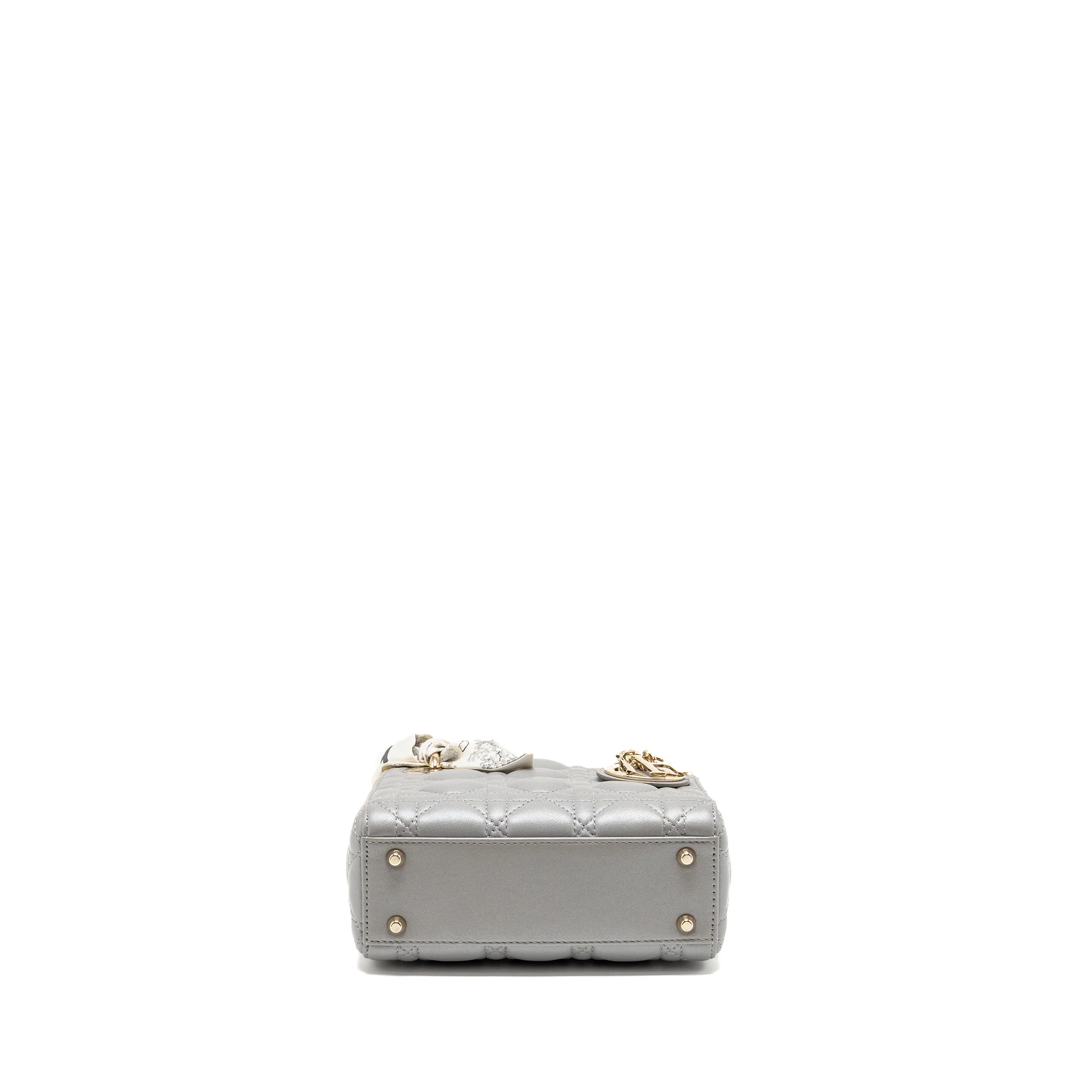 DIOR Mini Lady Dior Lambskin Iridescent Grey LGHW - Image 5
