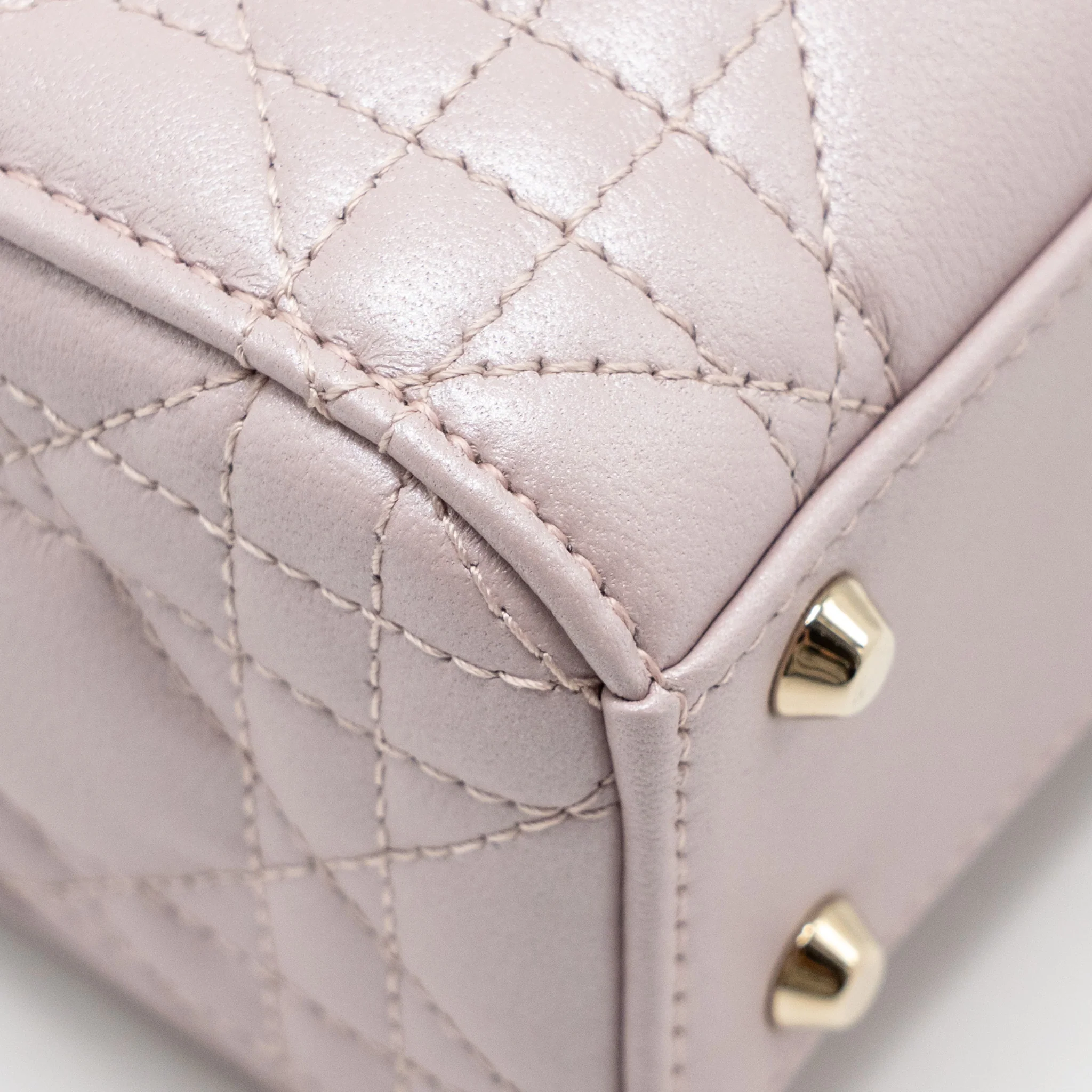 Dior Mini Lady Dior lambskin light Pink LGHW - Image 9