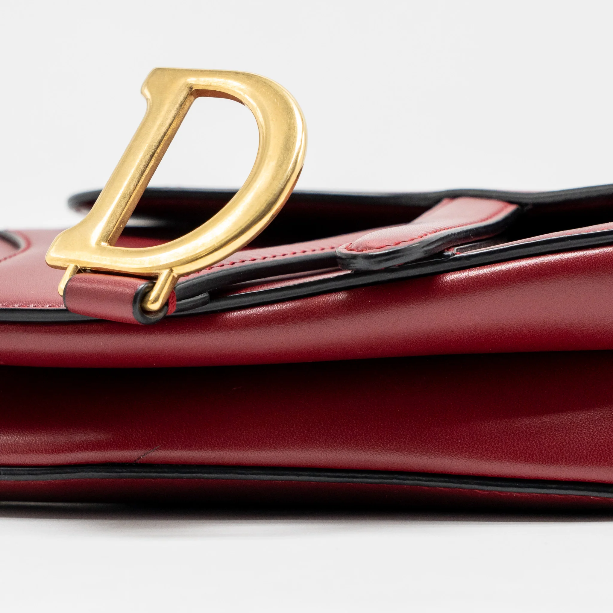 Dior Mini Saddle Bag Calfskin Red GHW - Image 7