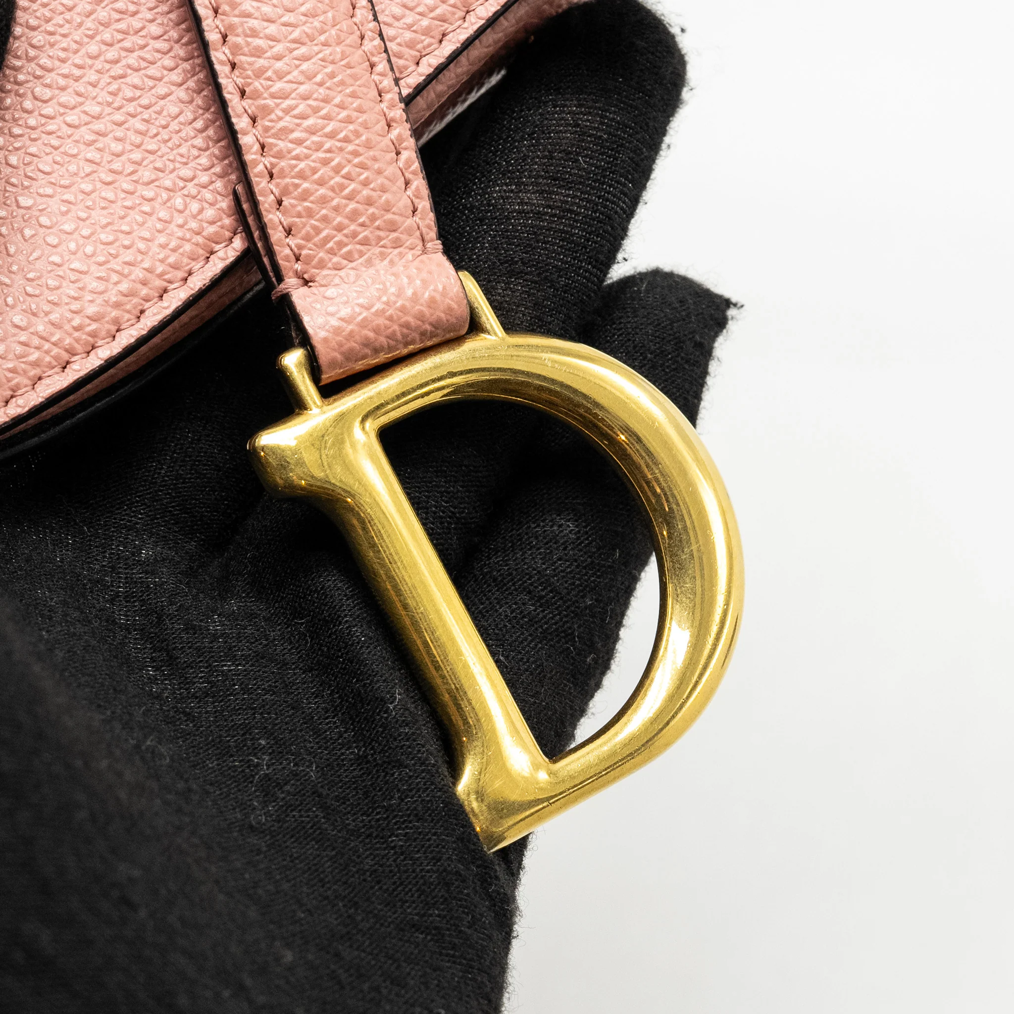 Dior Mini Saddle Bag Grained Calfskin Pink GHW - Image 16