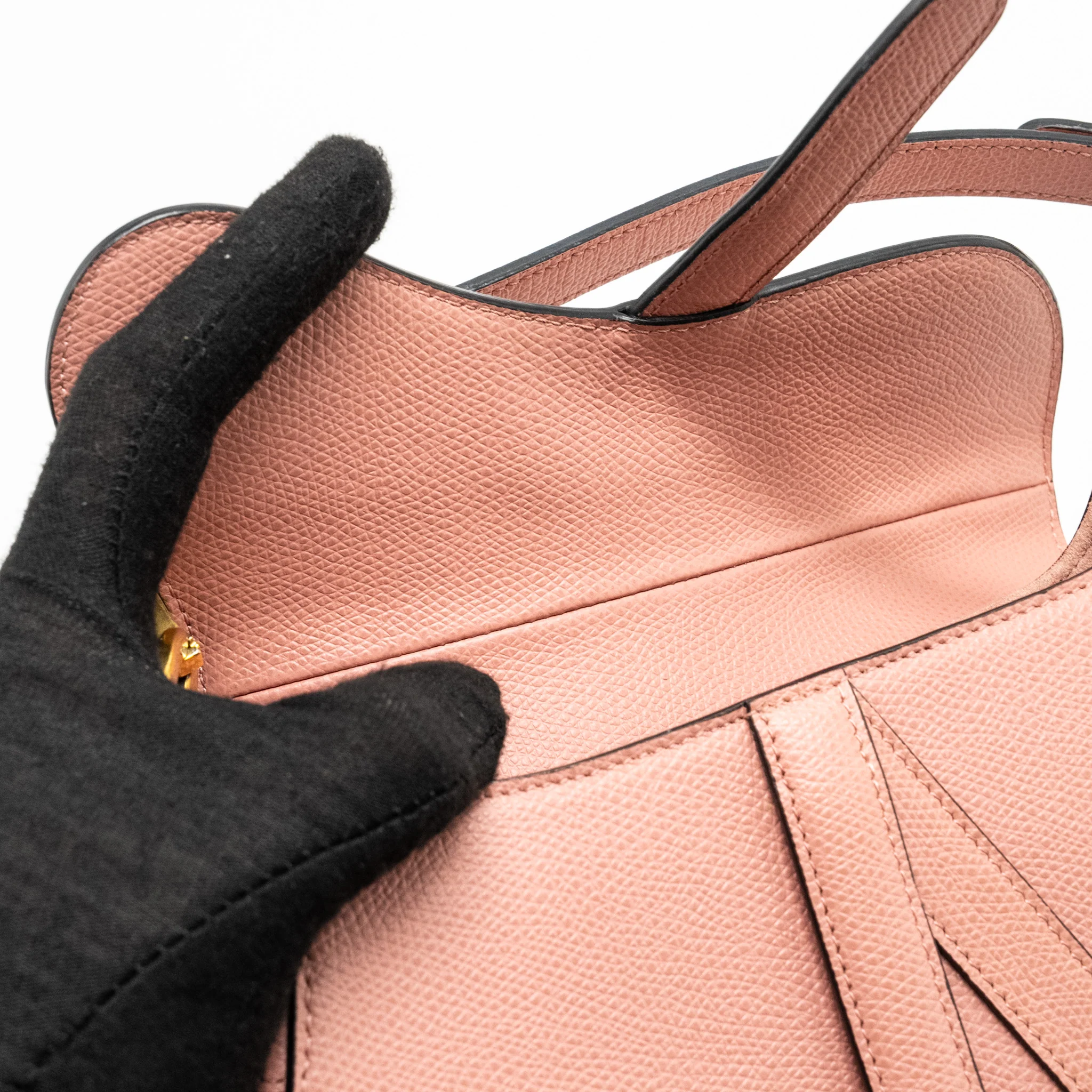 Dior Mini Saddle Bag Grained Calfskin Pink GHW - Image 17