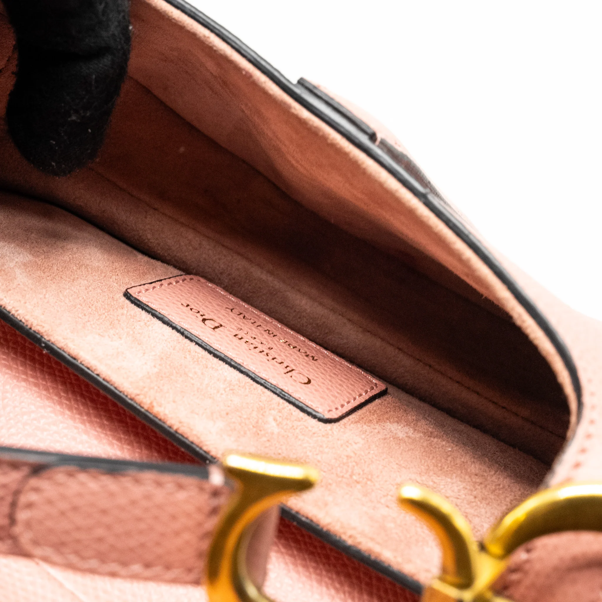 Dior Mini Saddle Bag Grained Calfskin Pink GHW - Image 18