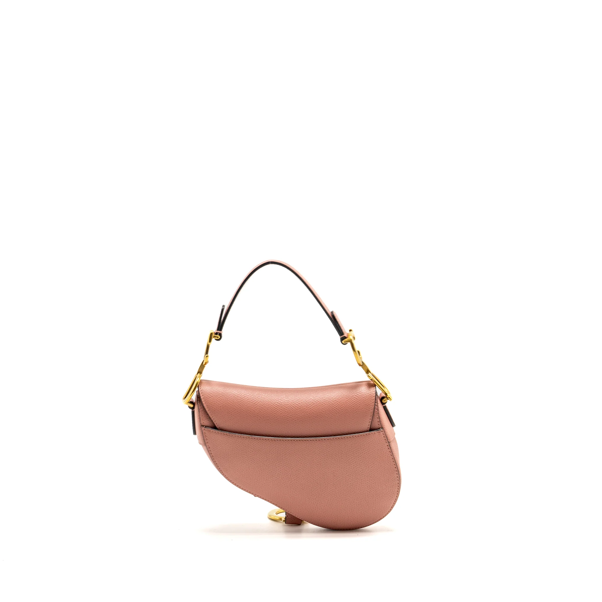 Dior Mini Saddle Bag Grained Calfskin Pink GHW - Image 2