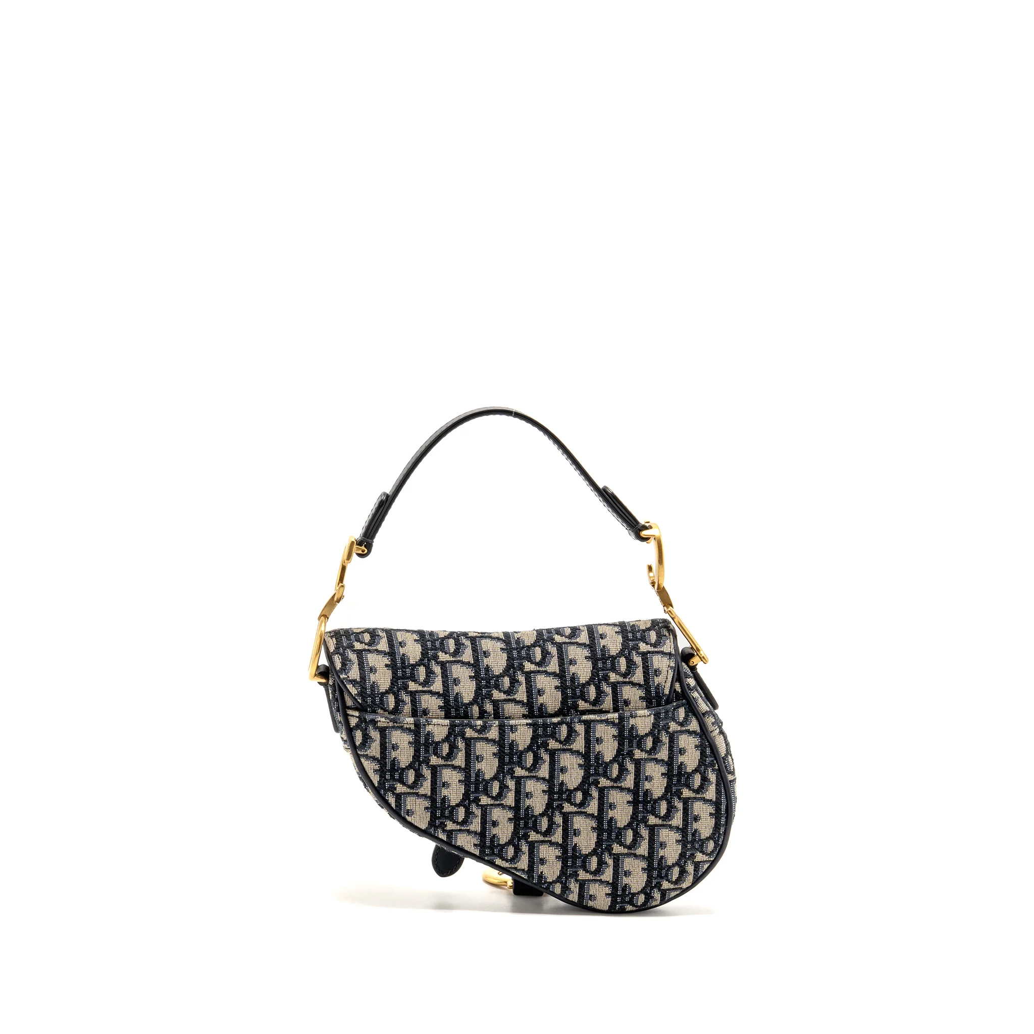 Dior Mini Saddle Bag Oblique Jacquard Canvas Blue GHW - Image 2