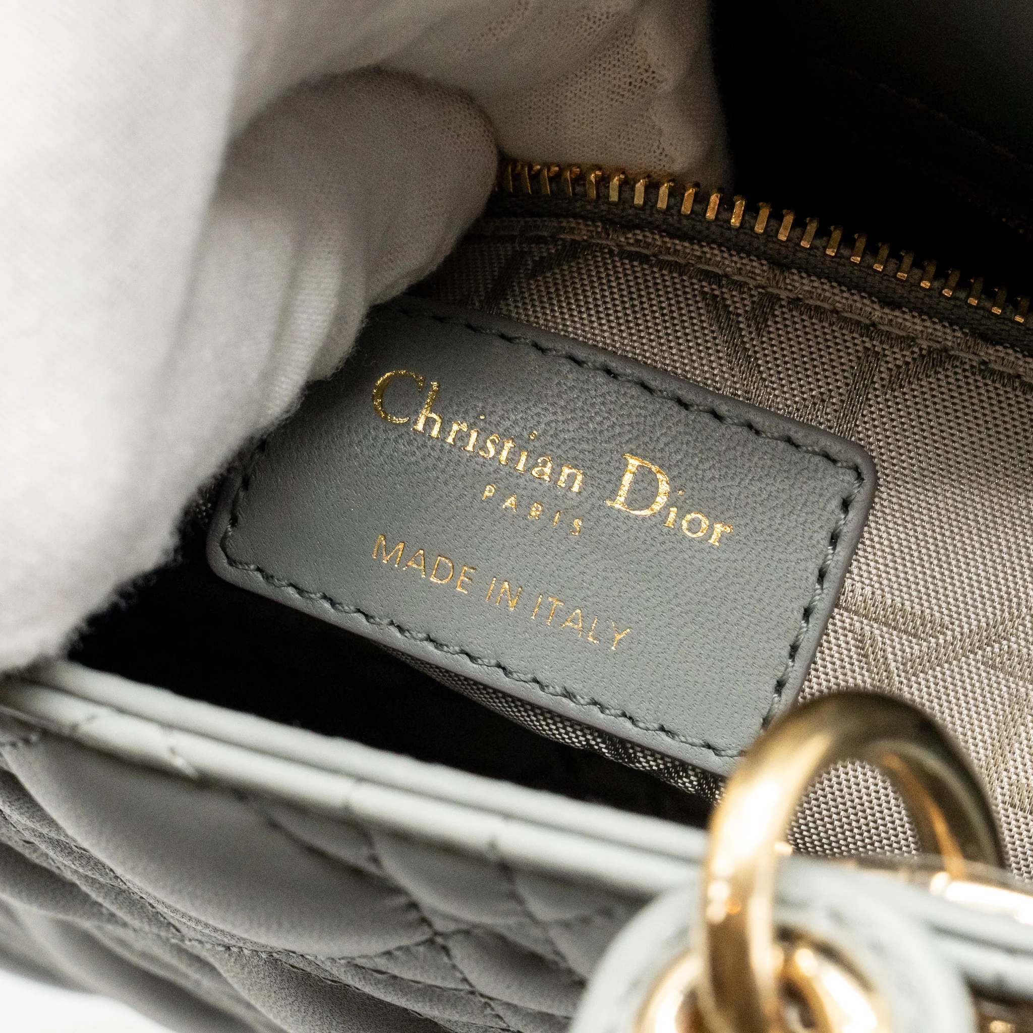 Dior My ABCDior Small Lady Dior Lambskin Stone Grey LGHW - Image 16