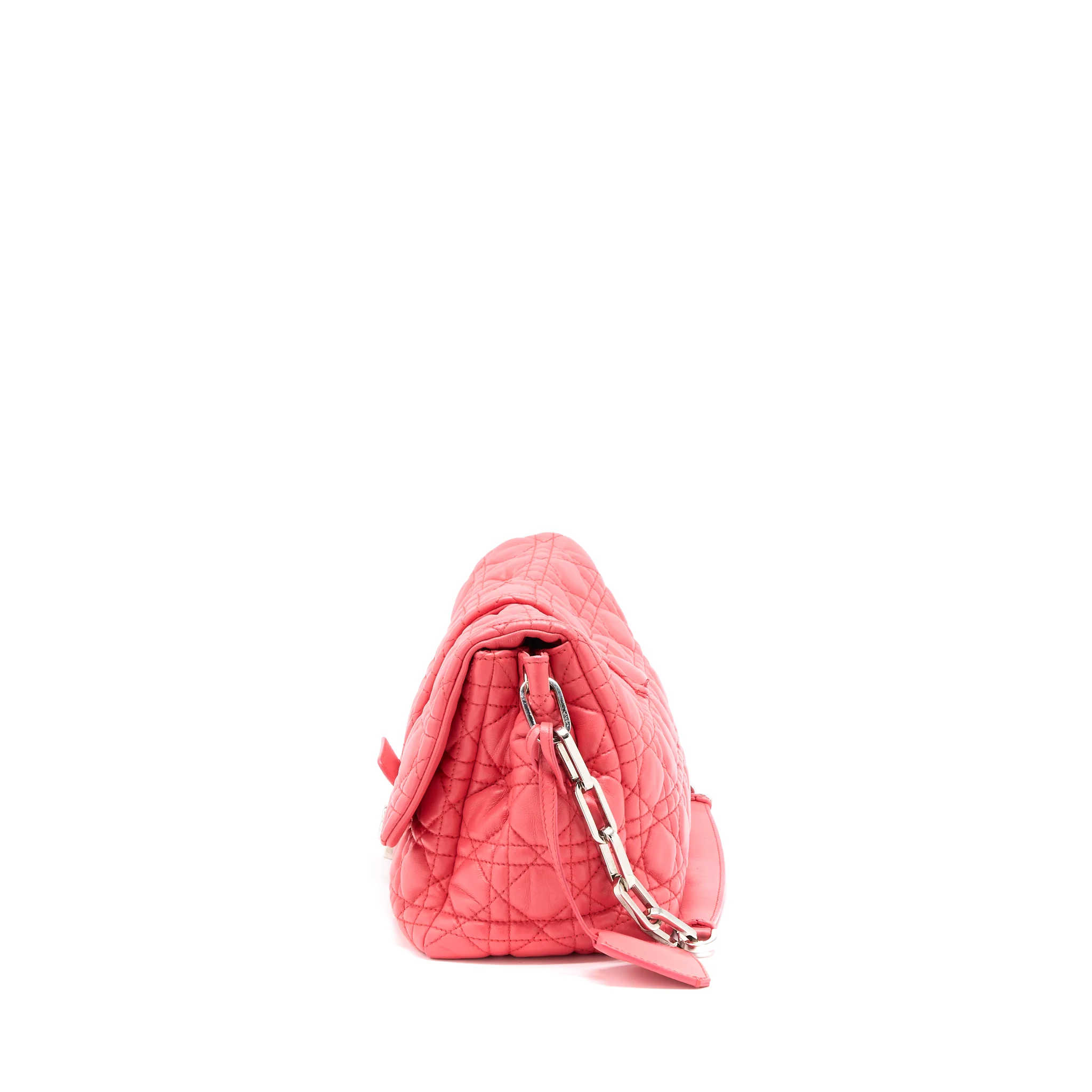 Dior New Lock Flap Shoulder Bag Lambskin Red SHW - Image 3