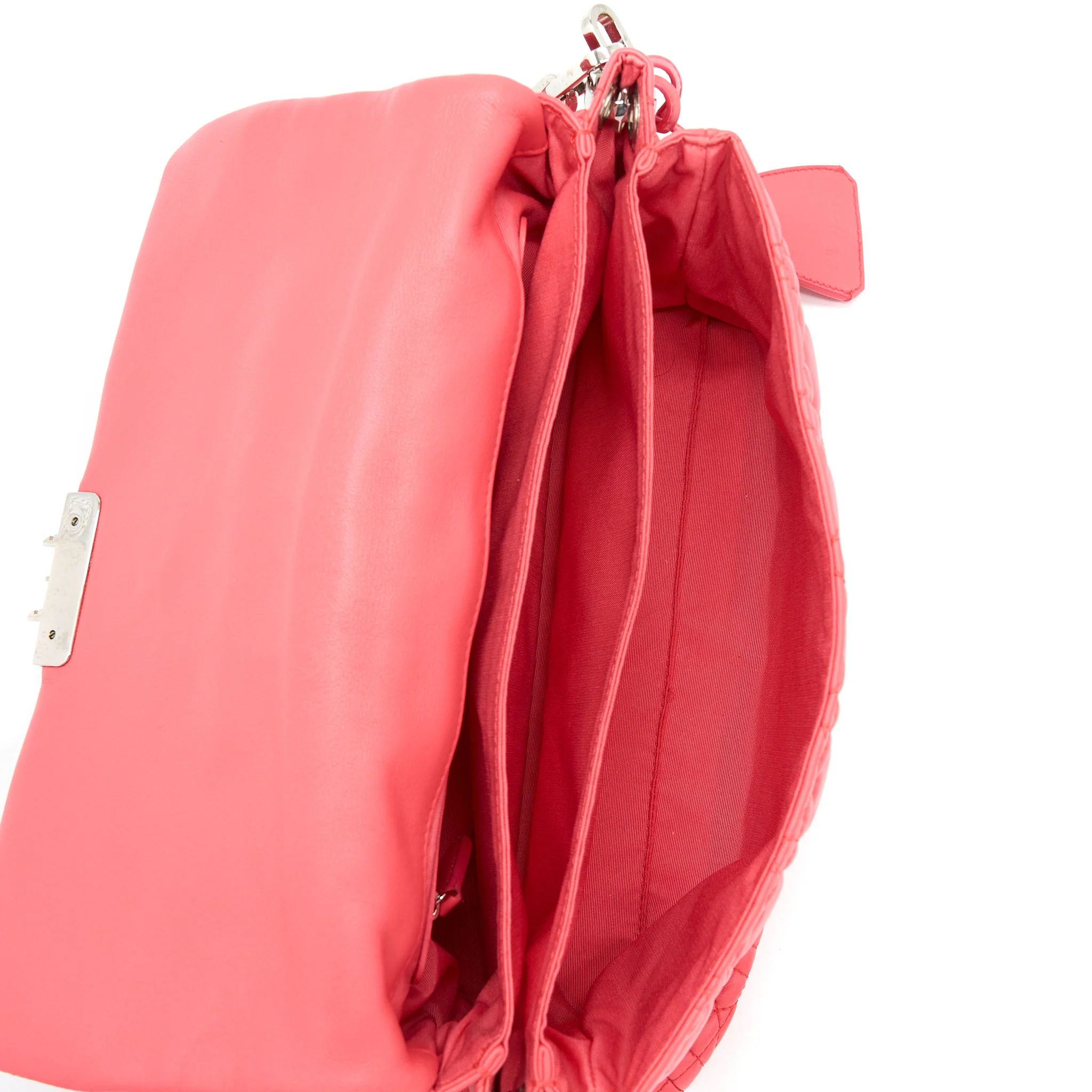 Dior New Lock Flap Shoulder Bag Lambskin Red SHW - Image 6