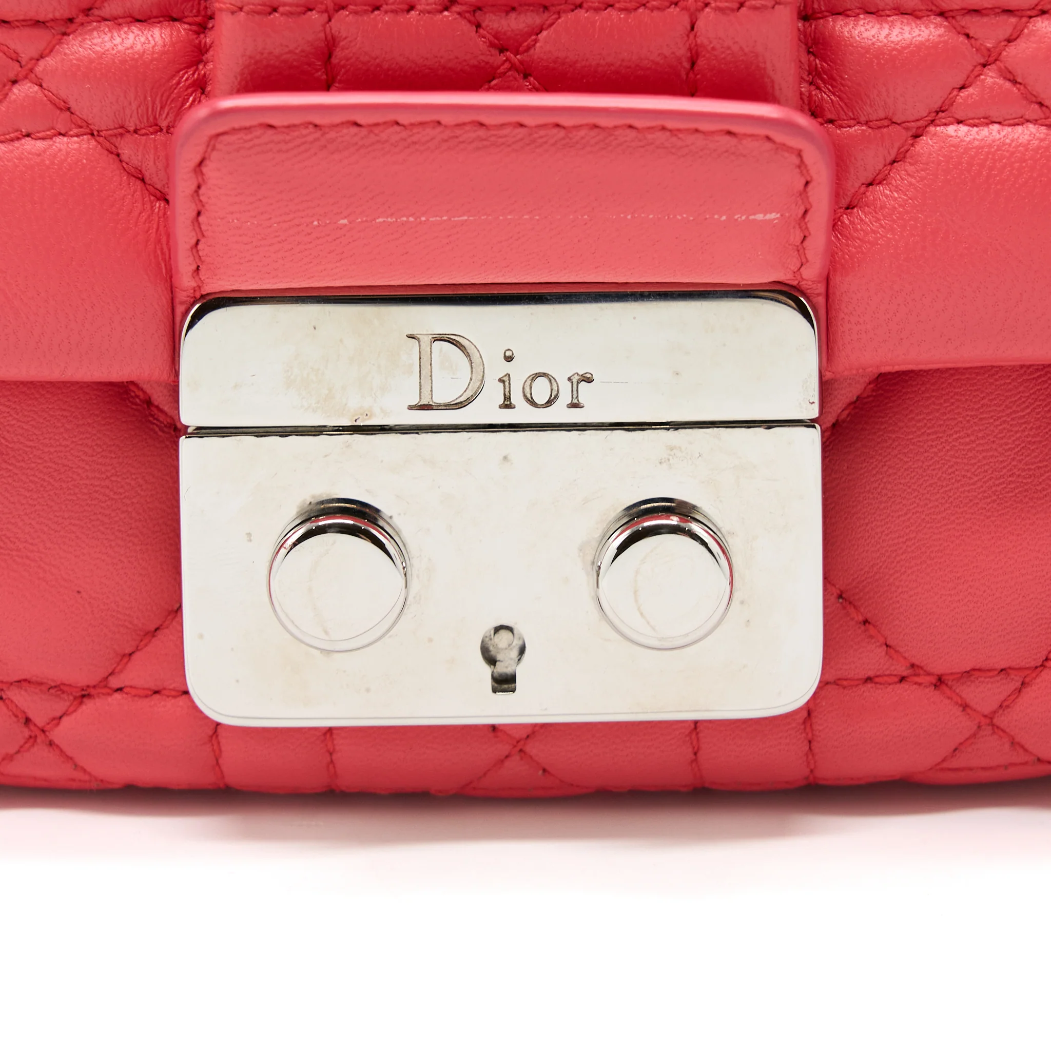 Dior New Lock Flap Shoulder Bag Lambskin Red SHW - Image 7