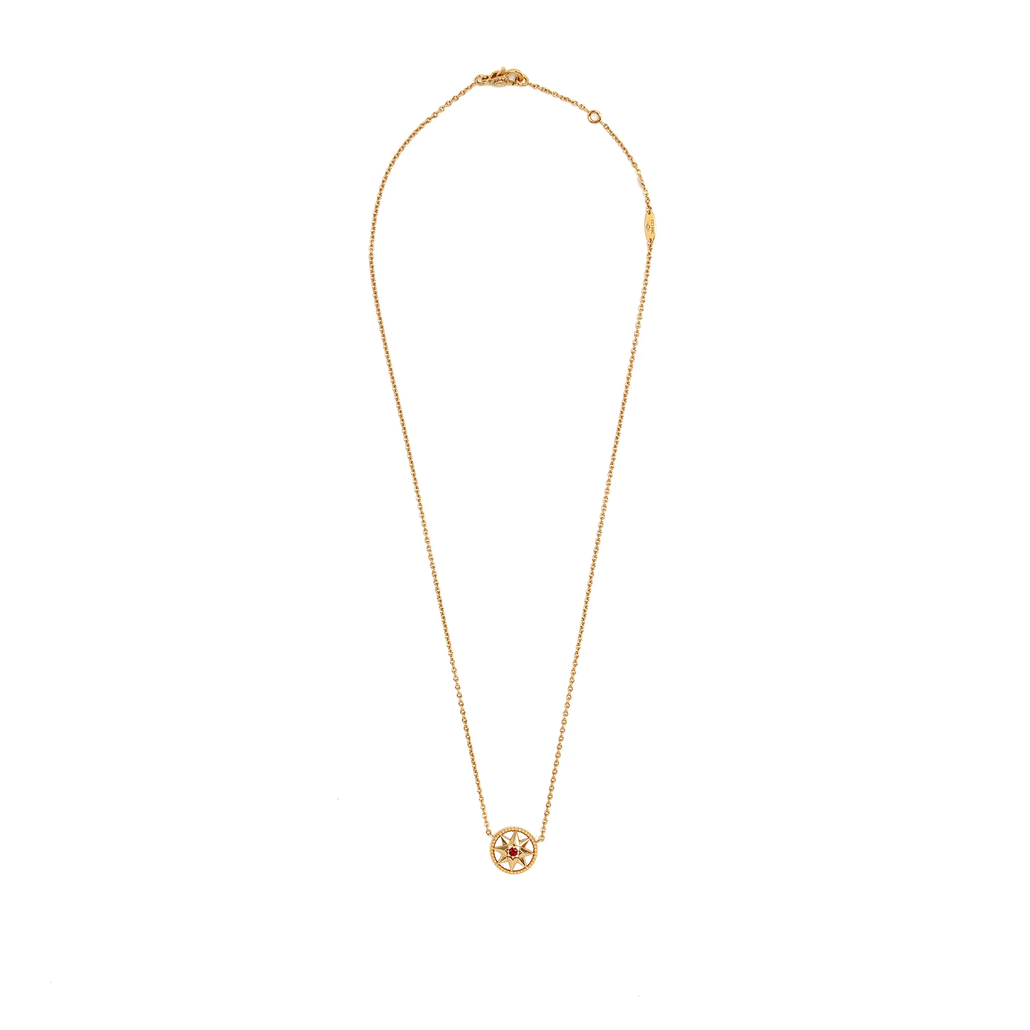 Dior Rose Des Vents Necklace Mother of Pearl/Ruby Rose Gold - Image 3
