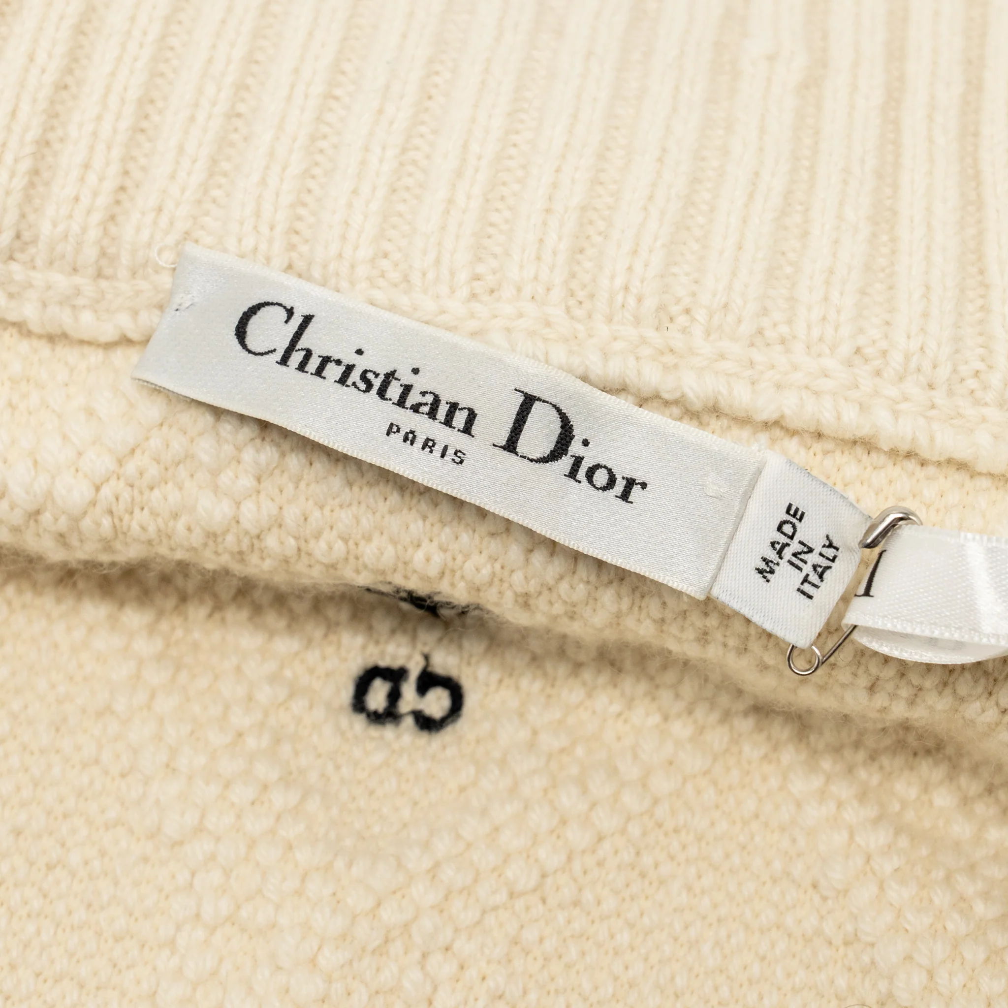 Dior size 34 Macrocannage zipped cardigan wool/polyamide/cashmere ecru - Image 6