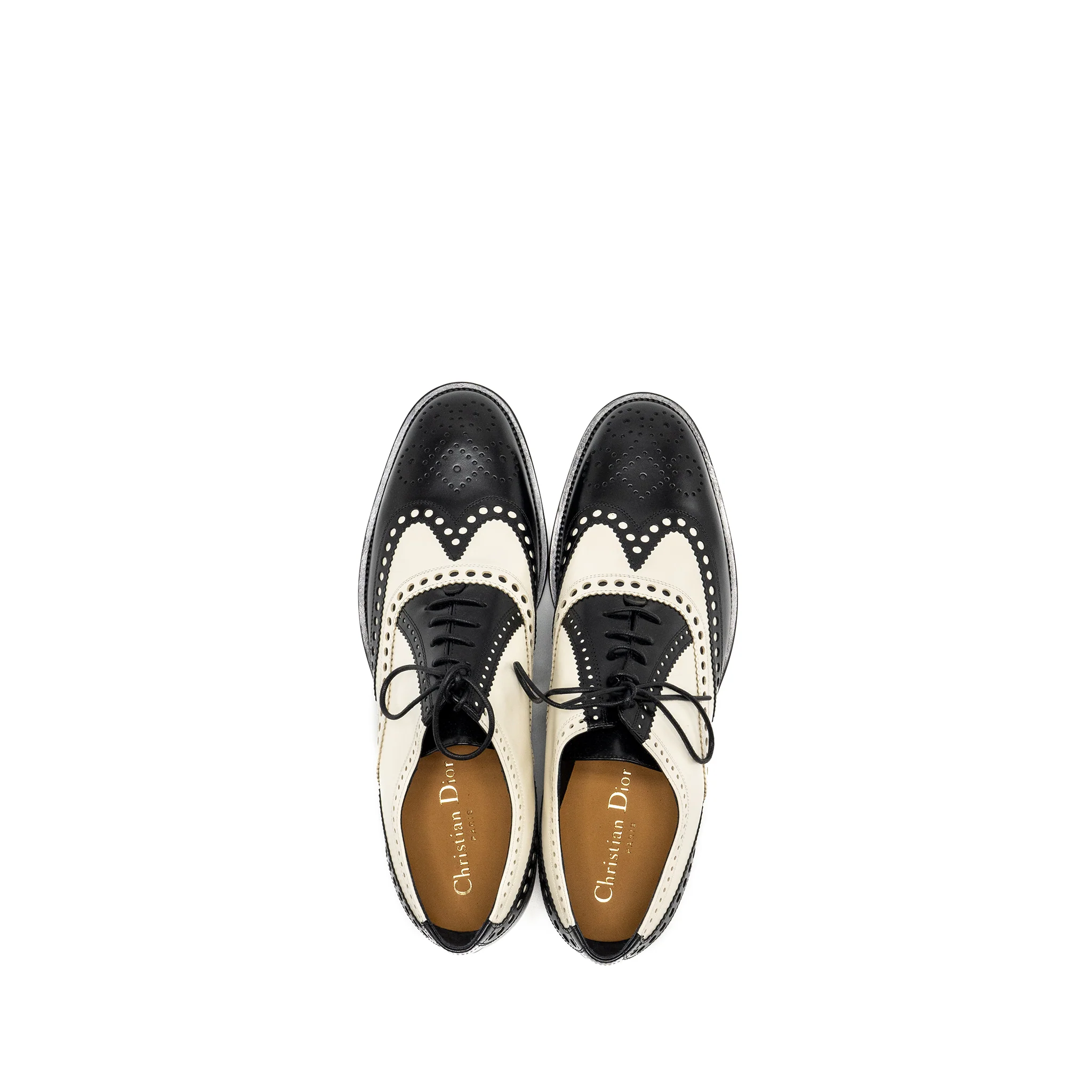 Dior Size 37 Oxfords Derby Shoe Black/ White - Image 5