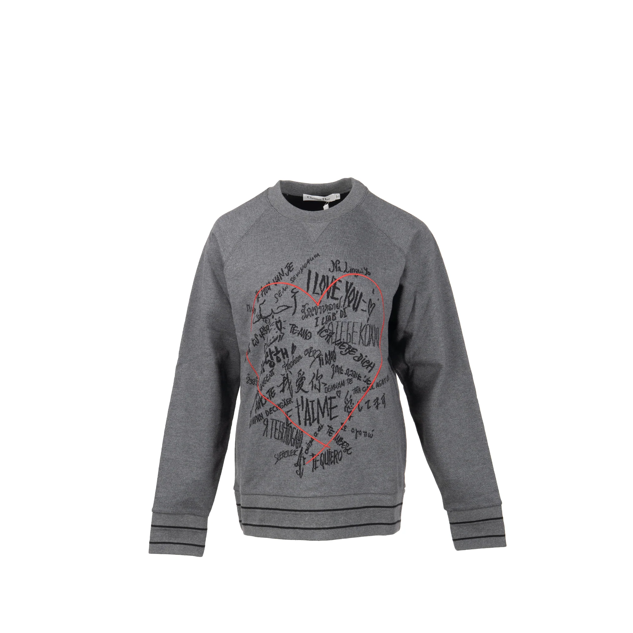 Dior Size 38 Dior Amour Graffiti Sweatshirt Cotton Grey