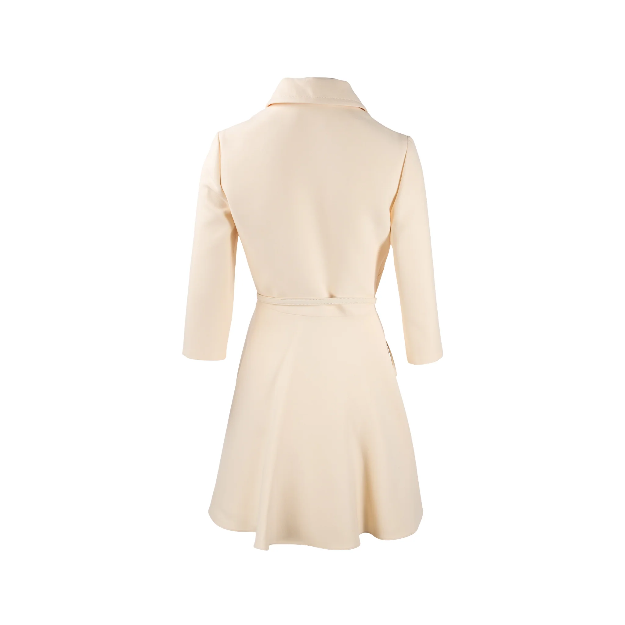 Dior Size 38 Zip Dress with belt Wool/Silk Ecru - Image 3