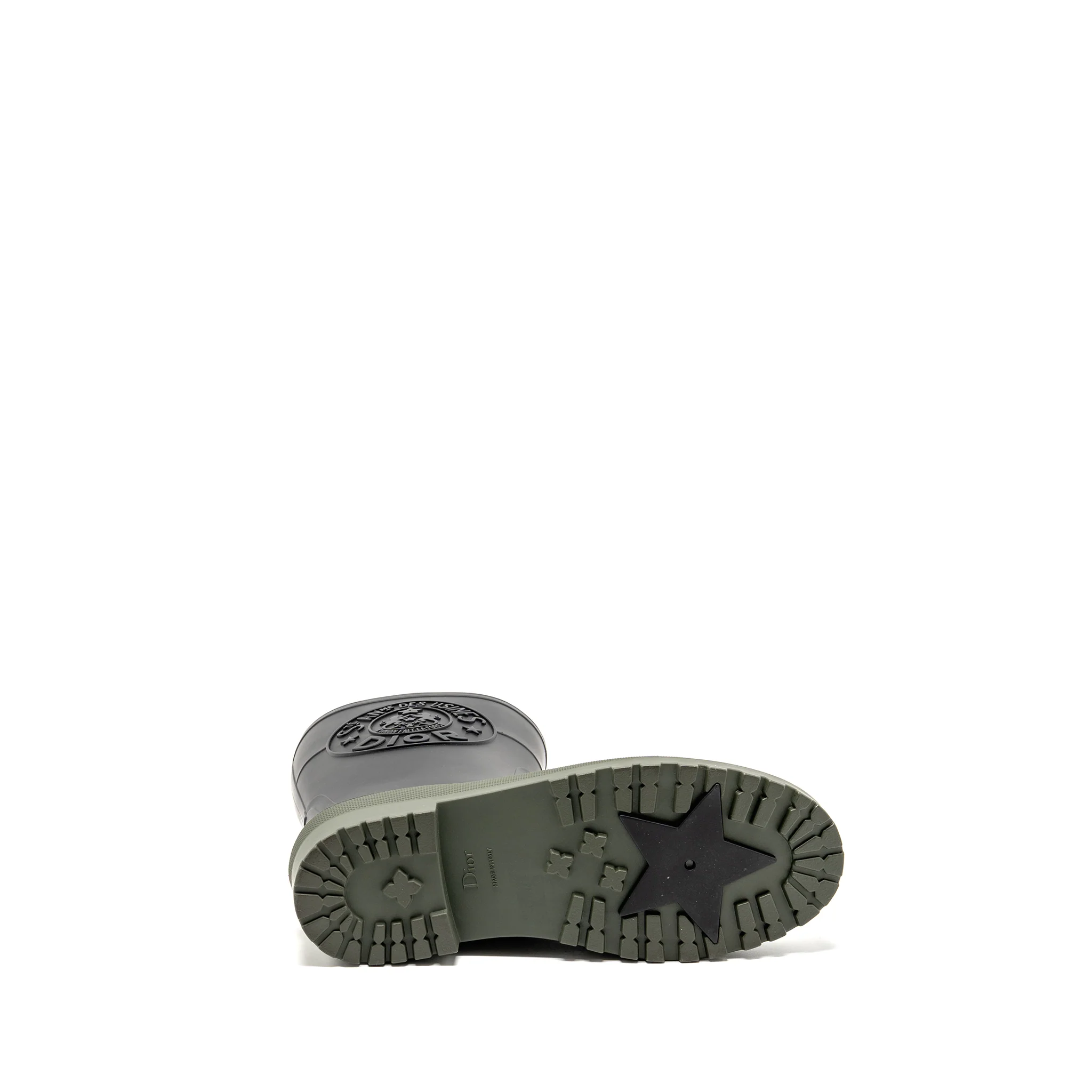 Dior Size 39 Diorunion Rain Boot Rubber Black/Dark Green - Image 7