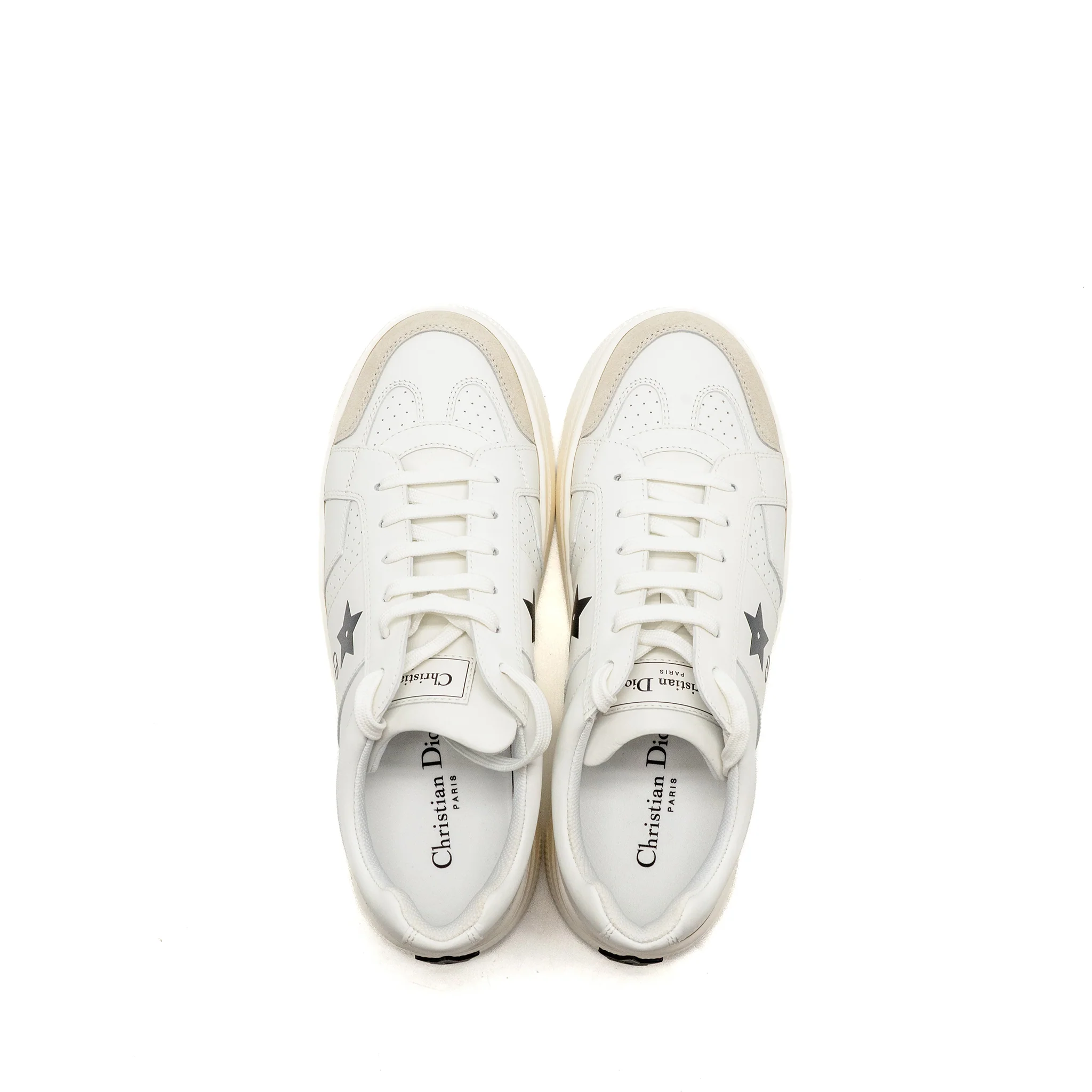 Dior Size 40.5 Dior Star Platform Sneaker Calfskin/Suede White/Black - Image 2