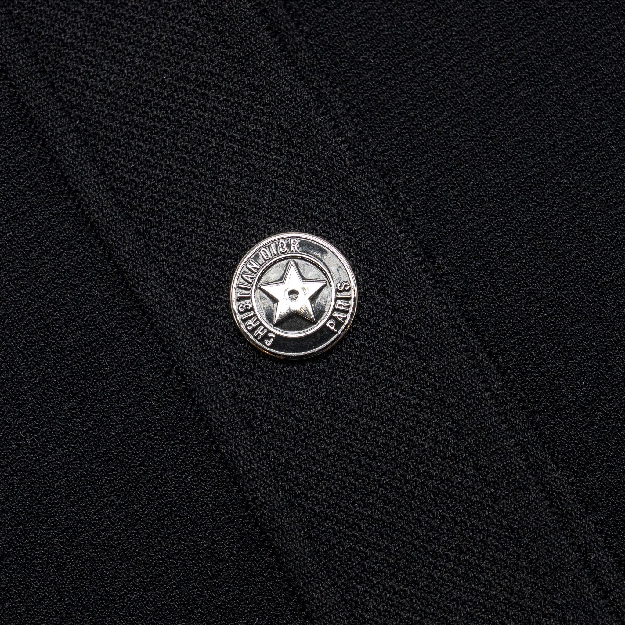 Dior Size 44 Black Star Button Technical Mesh Jacket Black - Image 4