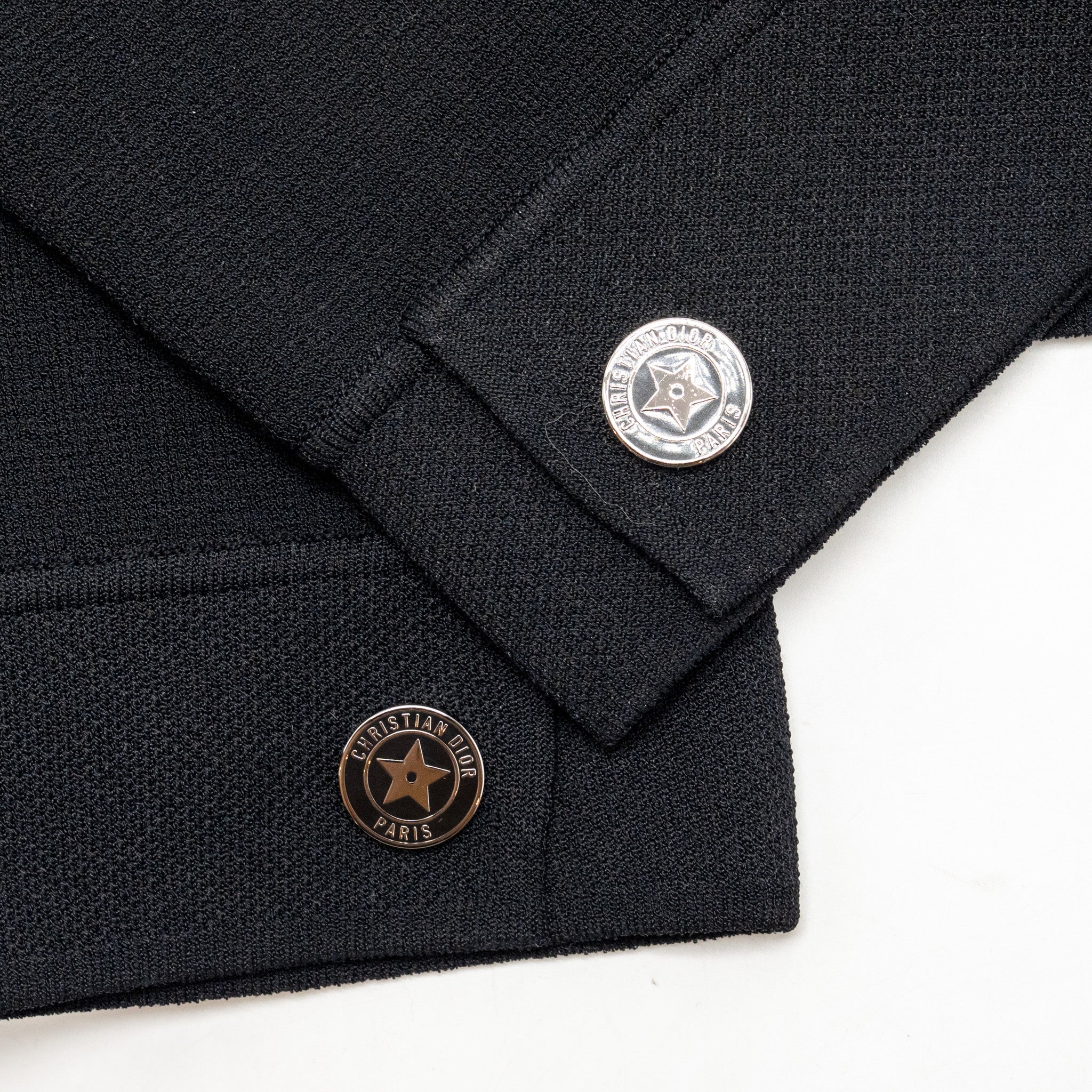 Dior Size 44 Black Star Button Technical Mesh Jacket Black - Image 5