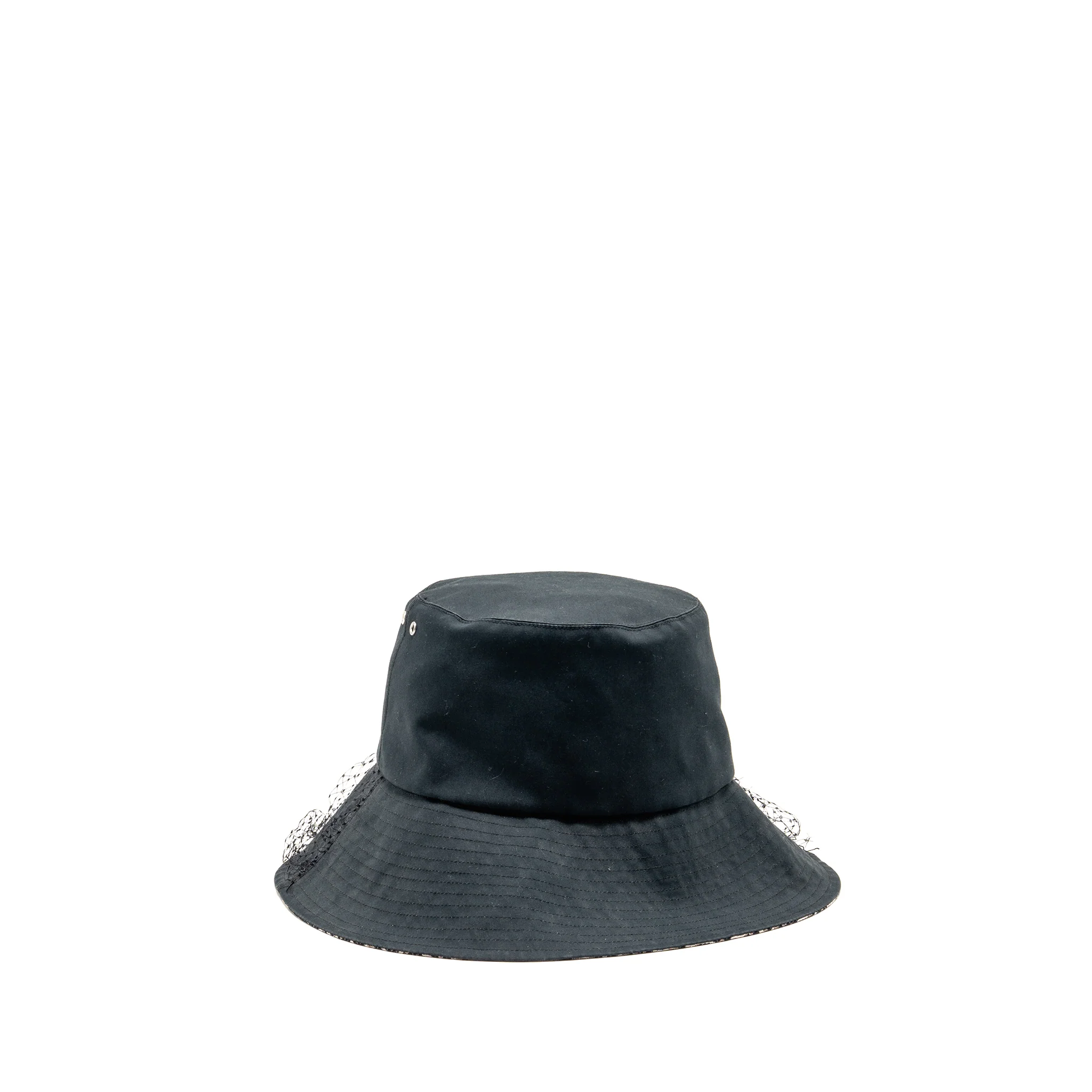 Dior Size 58 Teddy-D Brim Bucket Hat with Veil Black - Image 4