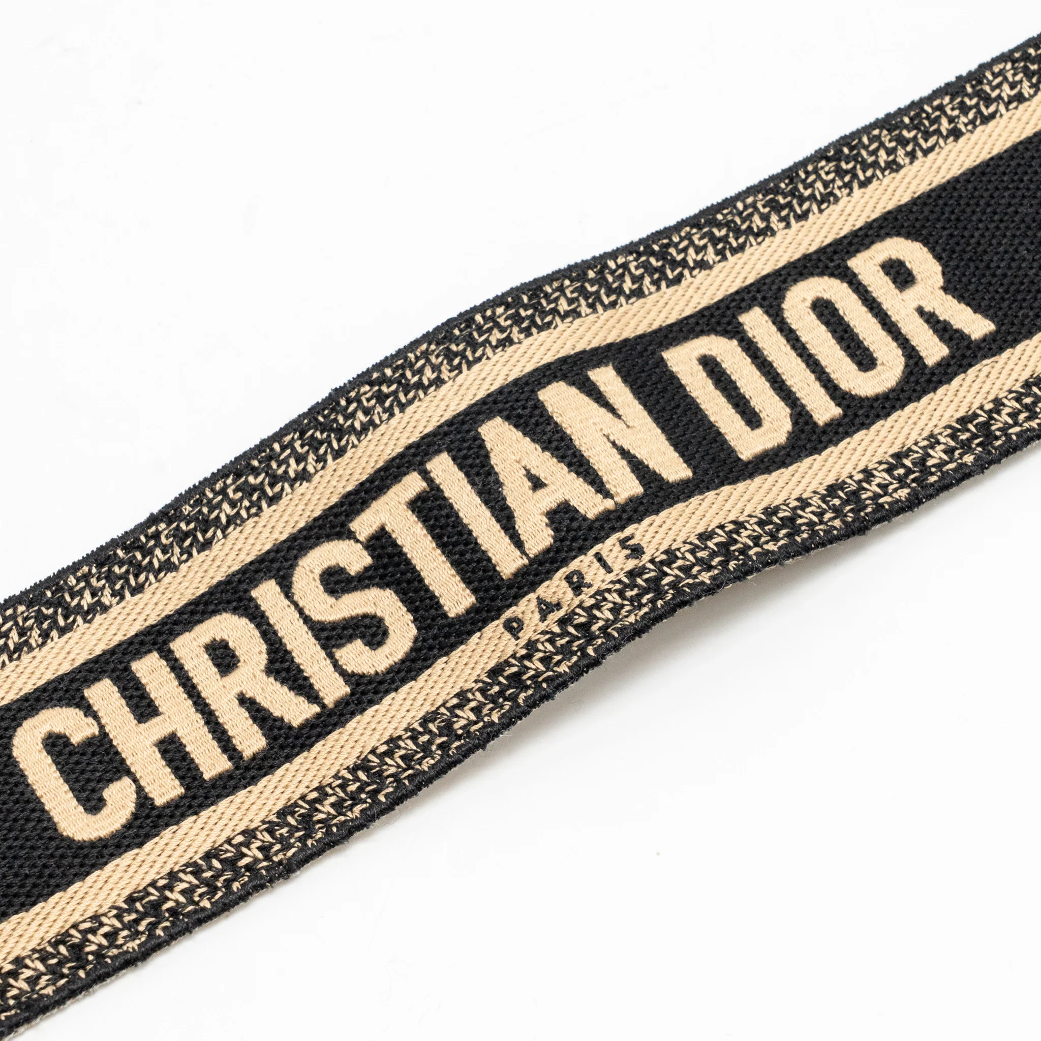 Dior size 75 Belt fabric / leather black / beige GHW - Image 3