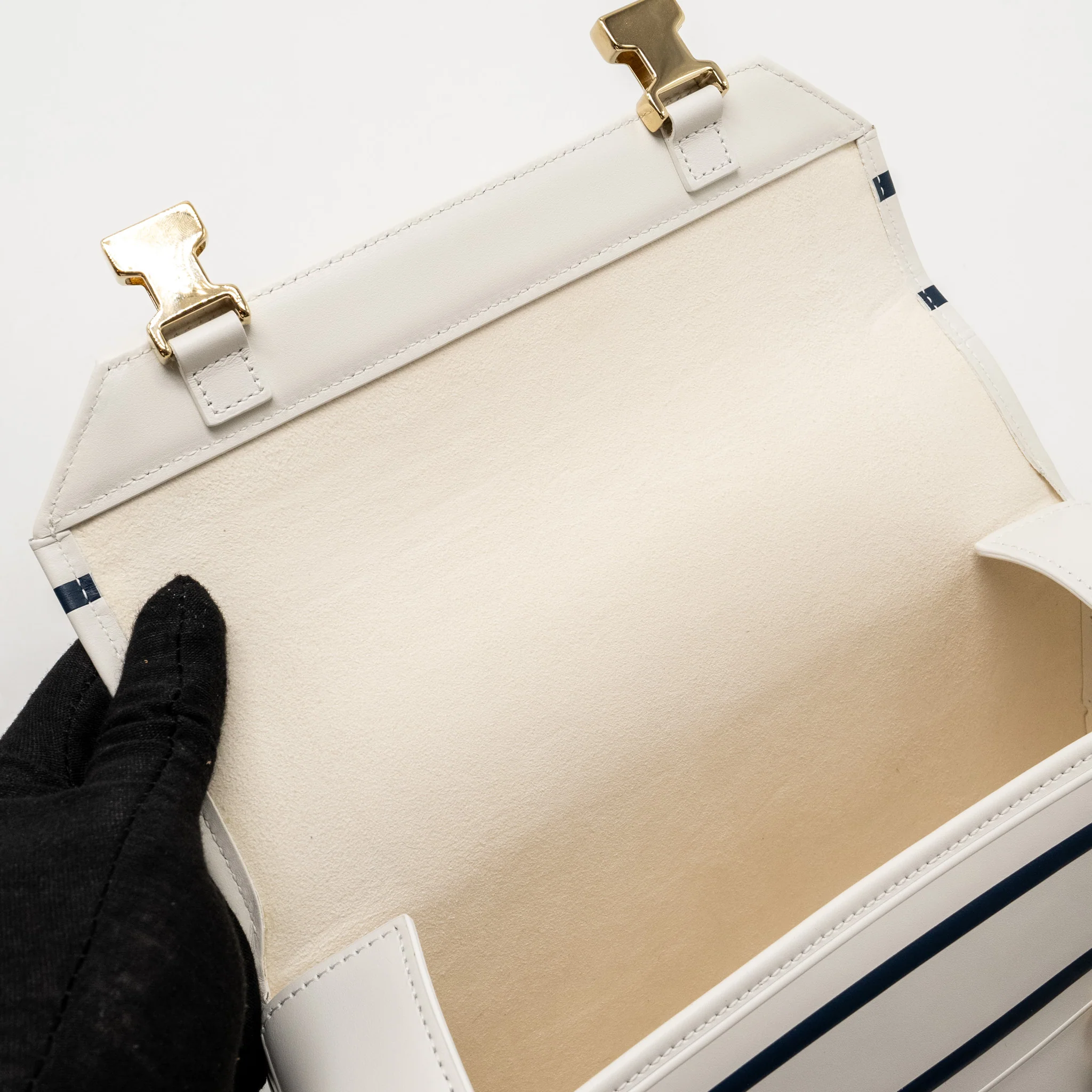 Dior Small Diorcamp Bag Calfskin White LGHW - Image 13