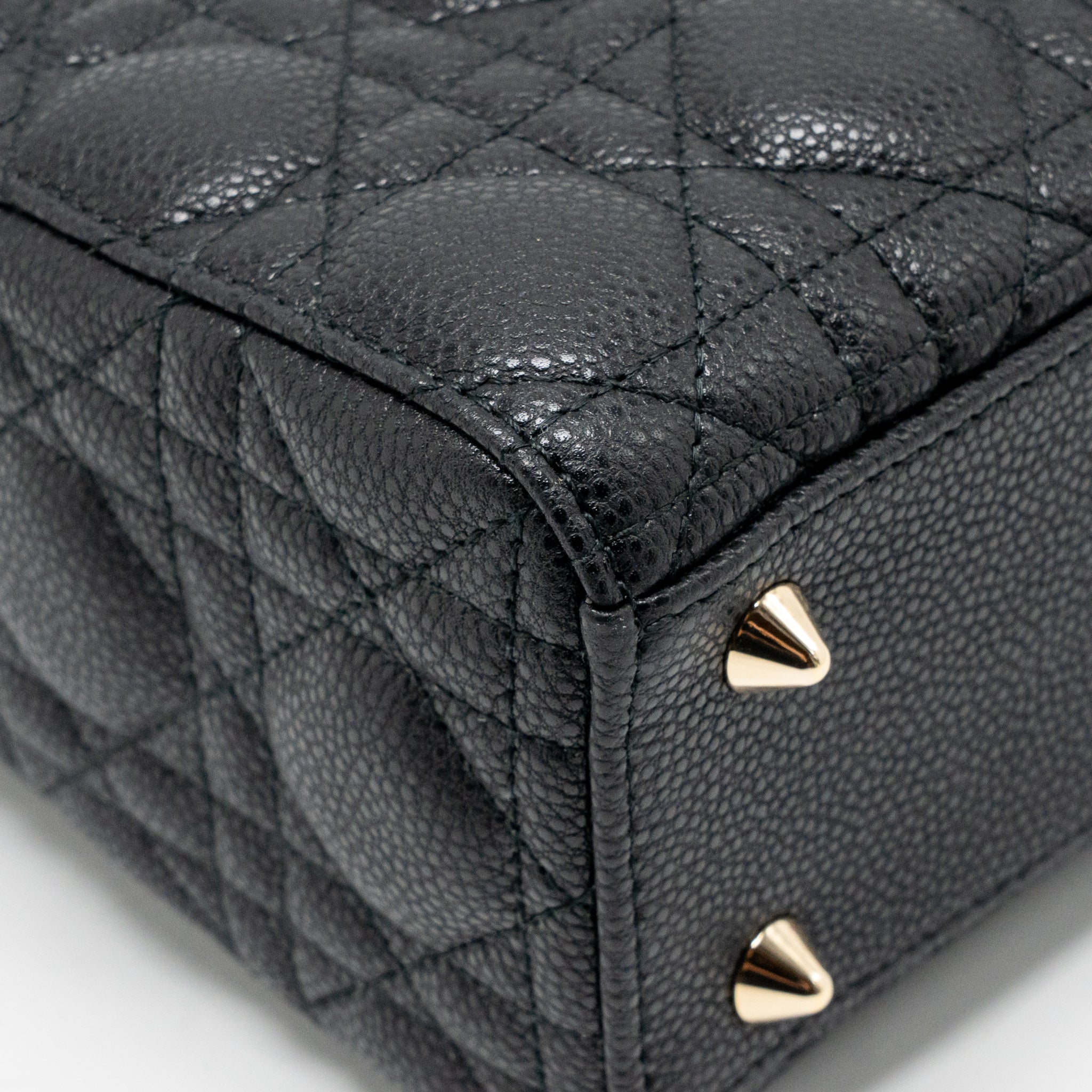 Dior Small Lady Dior Bag Grained Cannage Calfskin Black LGHW - Image 9