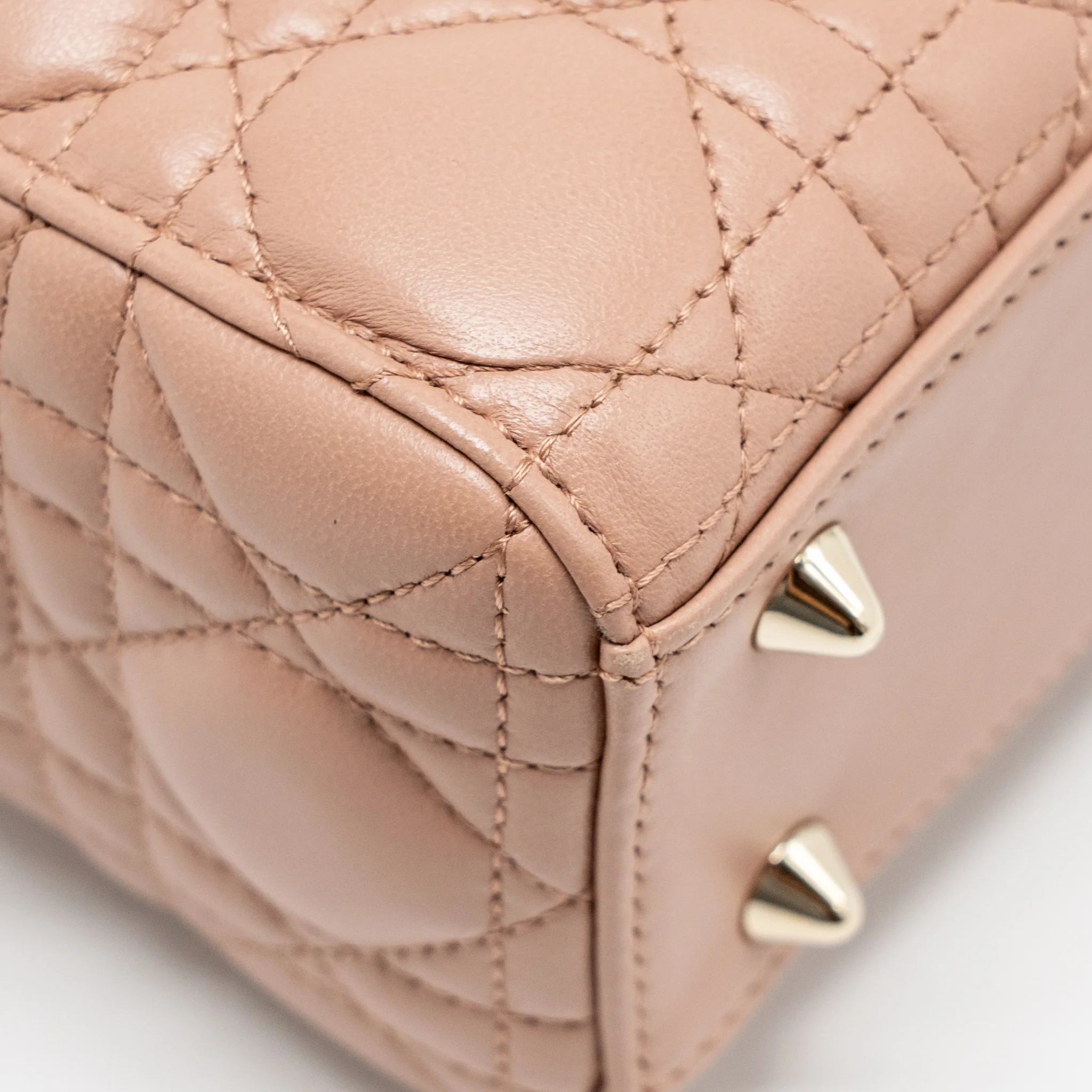 Dior Small Lady Dior Lambskin Dark Pink LGHW - Image 10