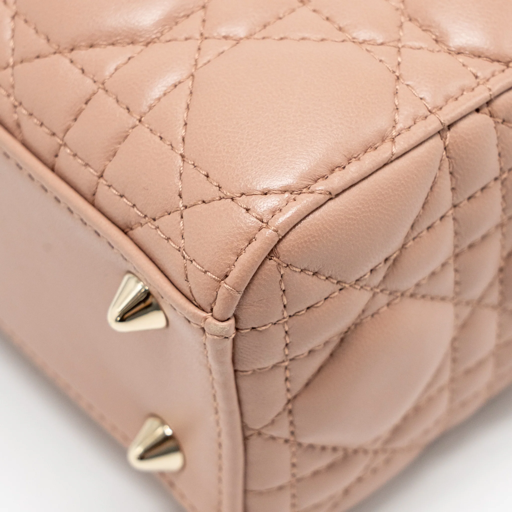 Dior Small Lady Dior Lambskin Dark Pink LGHW - Image 11
