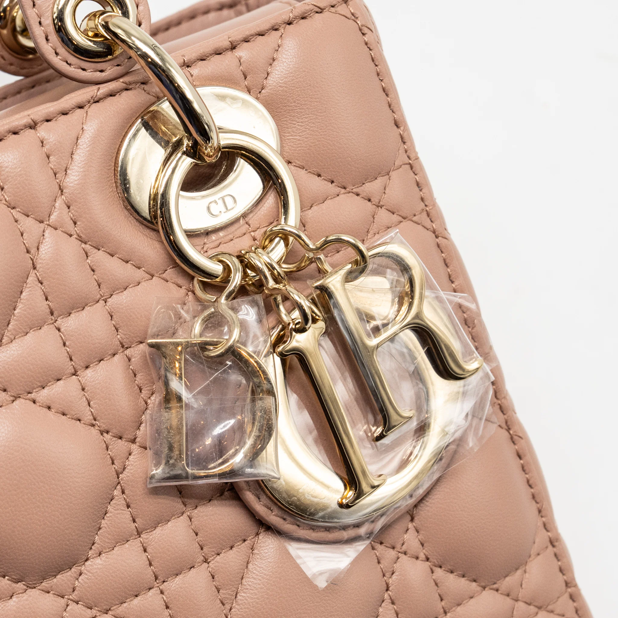 Dior Small Lady Dior Lambskin Dark Pink LGHW - Image 13