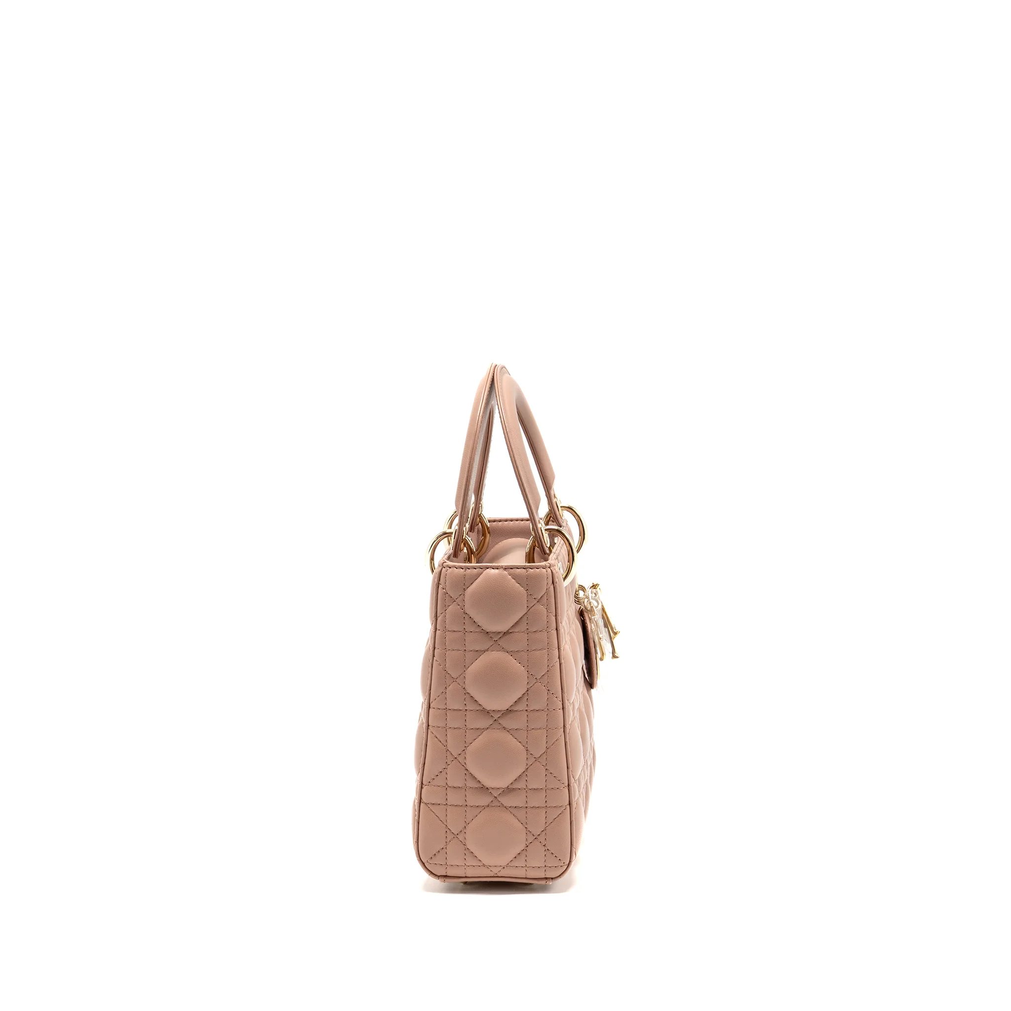 Dior Small Lady Dior Lambskin Dark Pink LGHW - Image 3