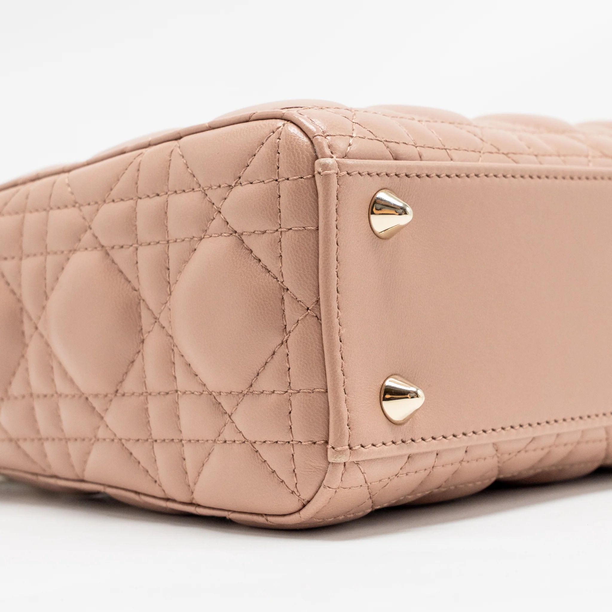 Dior Small Lady Dior Lambskin Dark Pink LGHW - Image 6