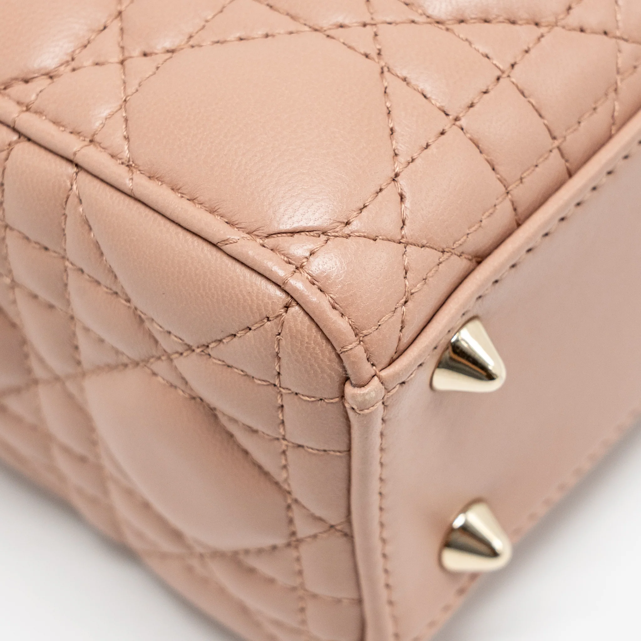 Dior Small Lady Dior Lambskin Dark Pink LGHW - Image 8
