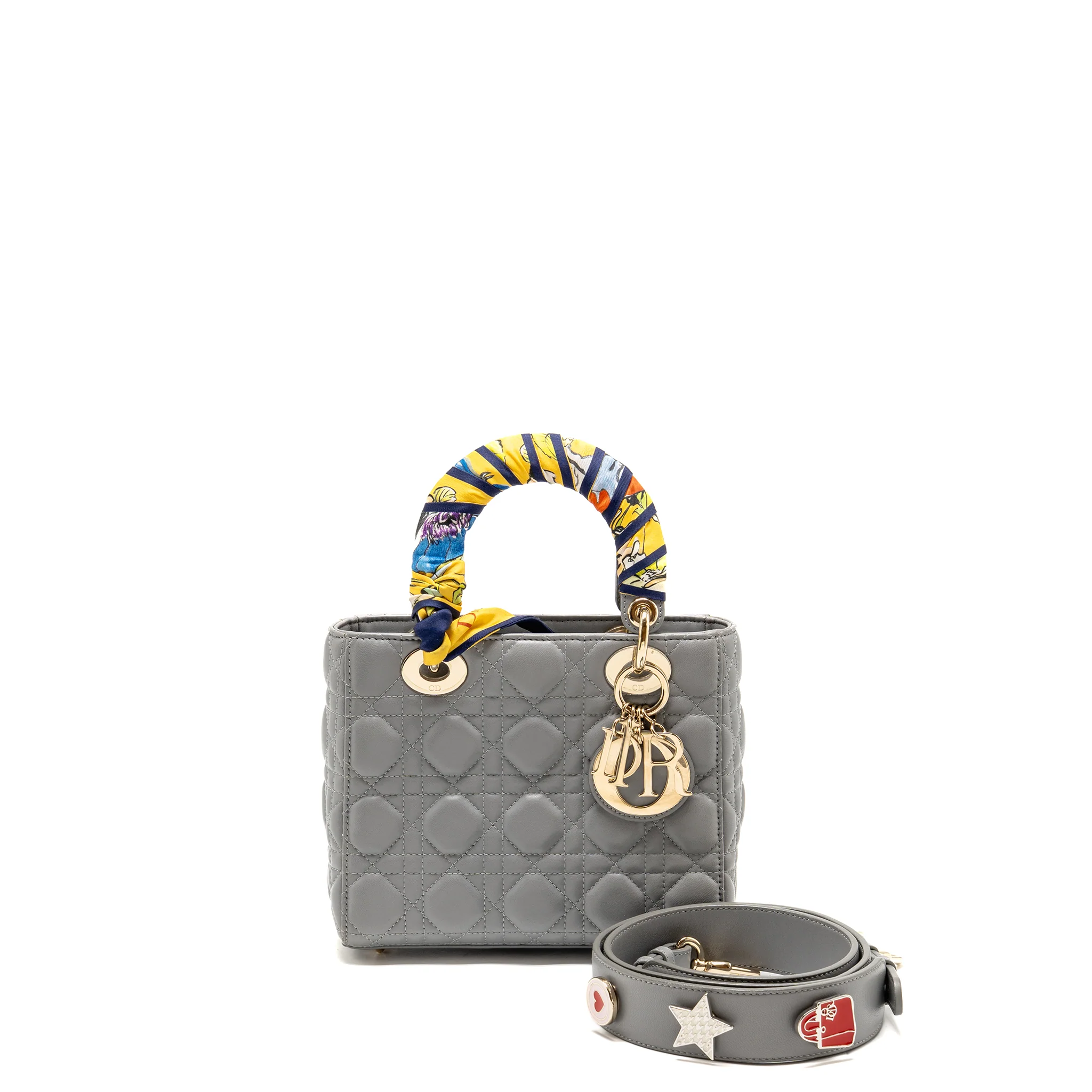 Dior Small Lady Dior My ABCDior Bag Cannage Lambskin Grey LGHW
