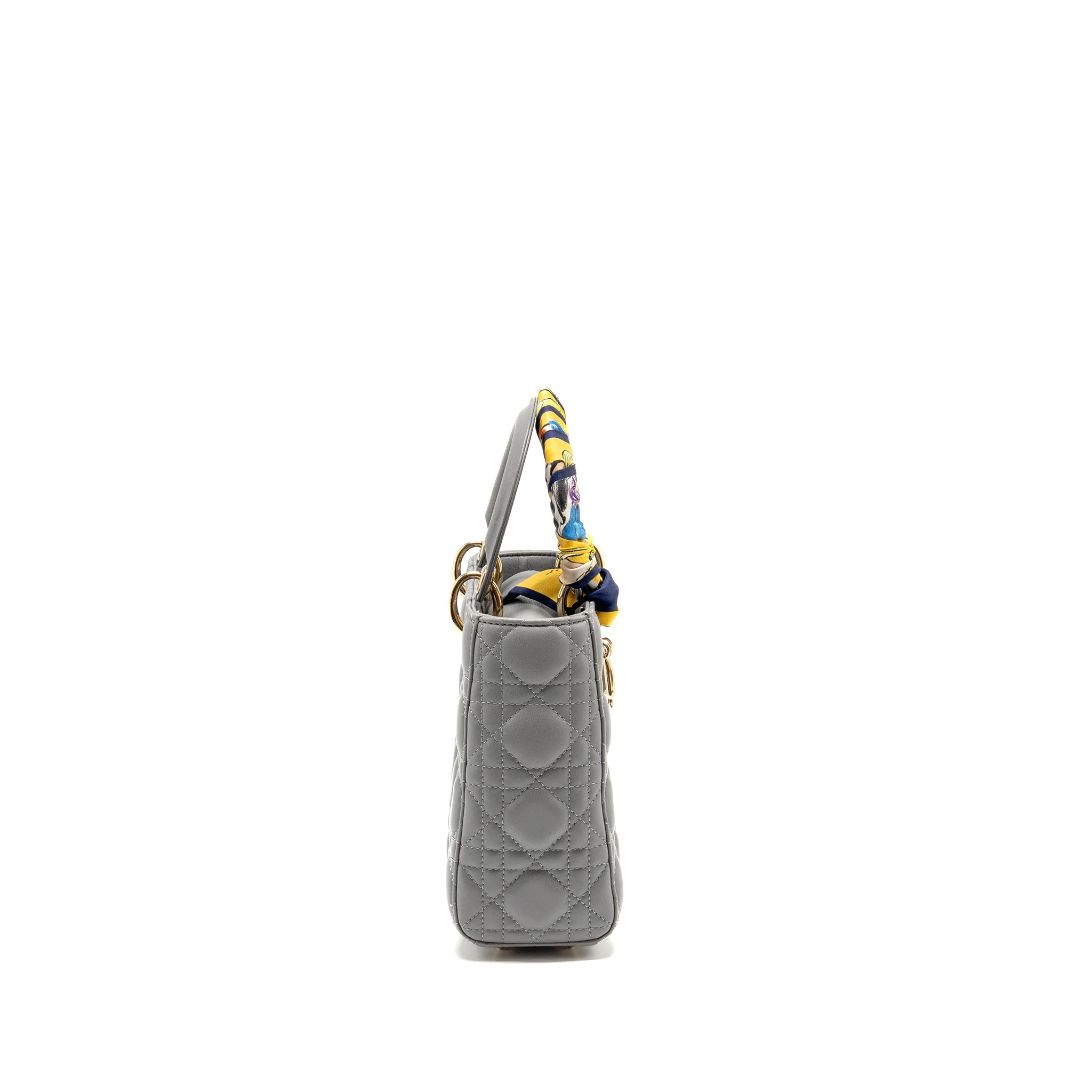 Dior Small Lady Dior My ABCDior Bag Cannage Lambskin Grey LGHW - Image 3