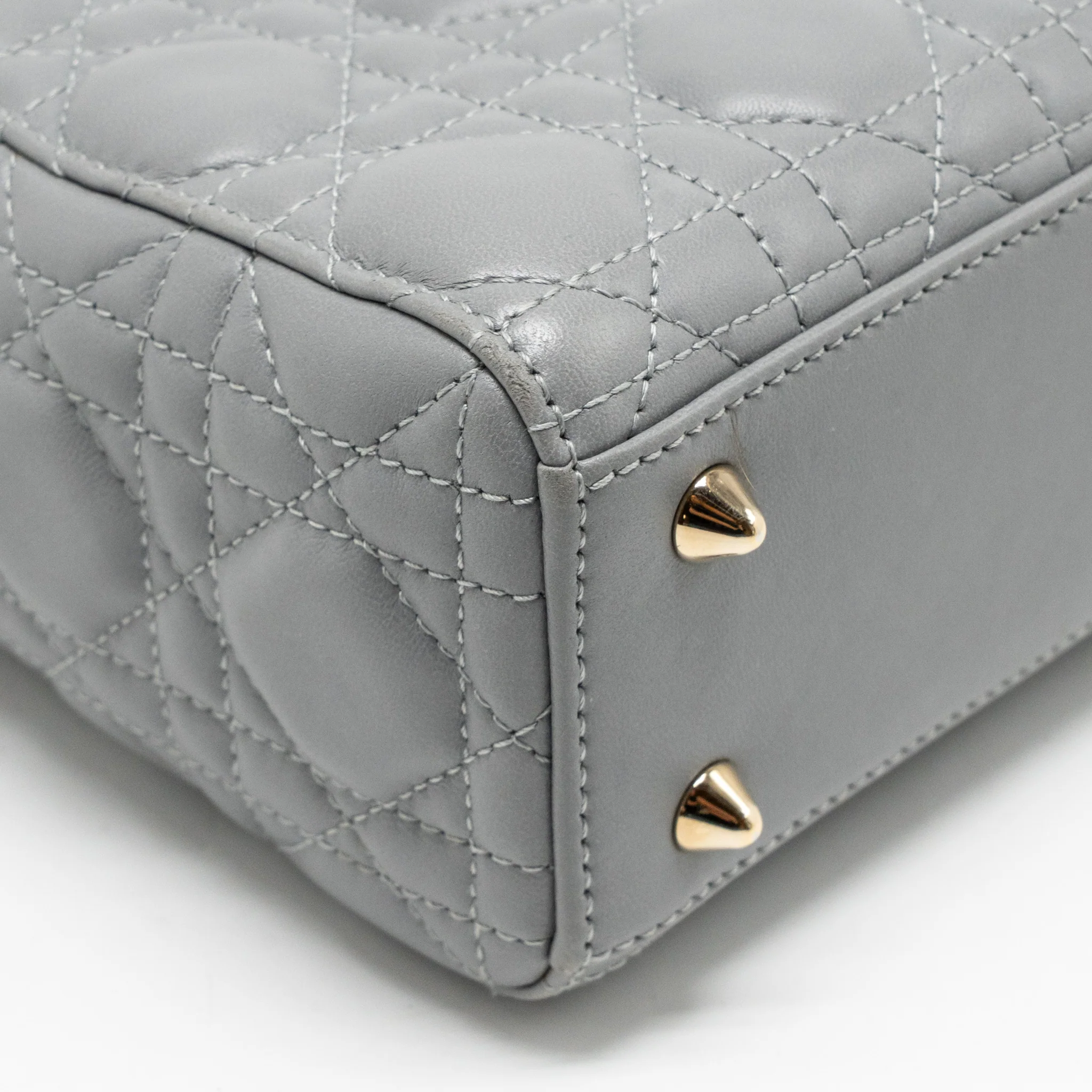 Dior Small Lady Dior My ABCDior Bag Cannage Lambskin Grey LGHW - Image 7