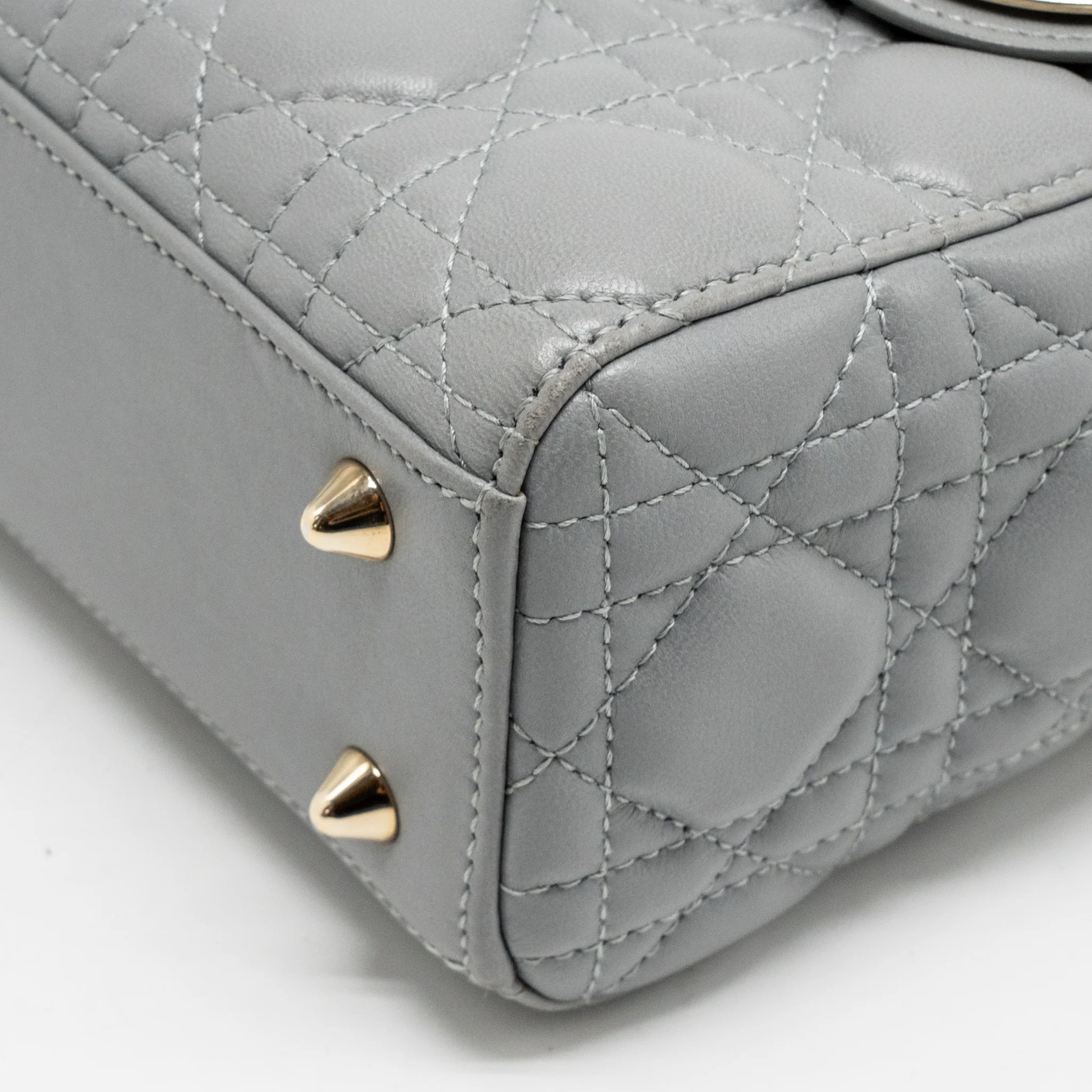 Dior Small Lady Dior My ABCDior Bag Cannage Lambskin Grey LGHW - Image 8