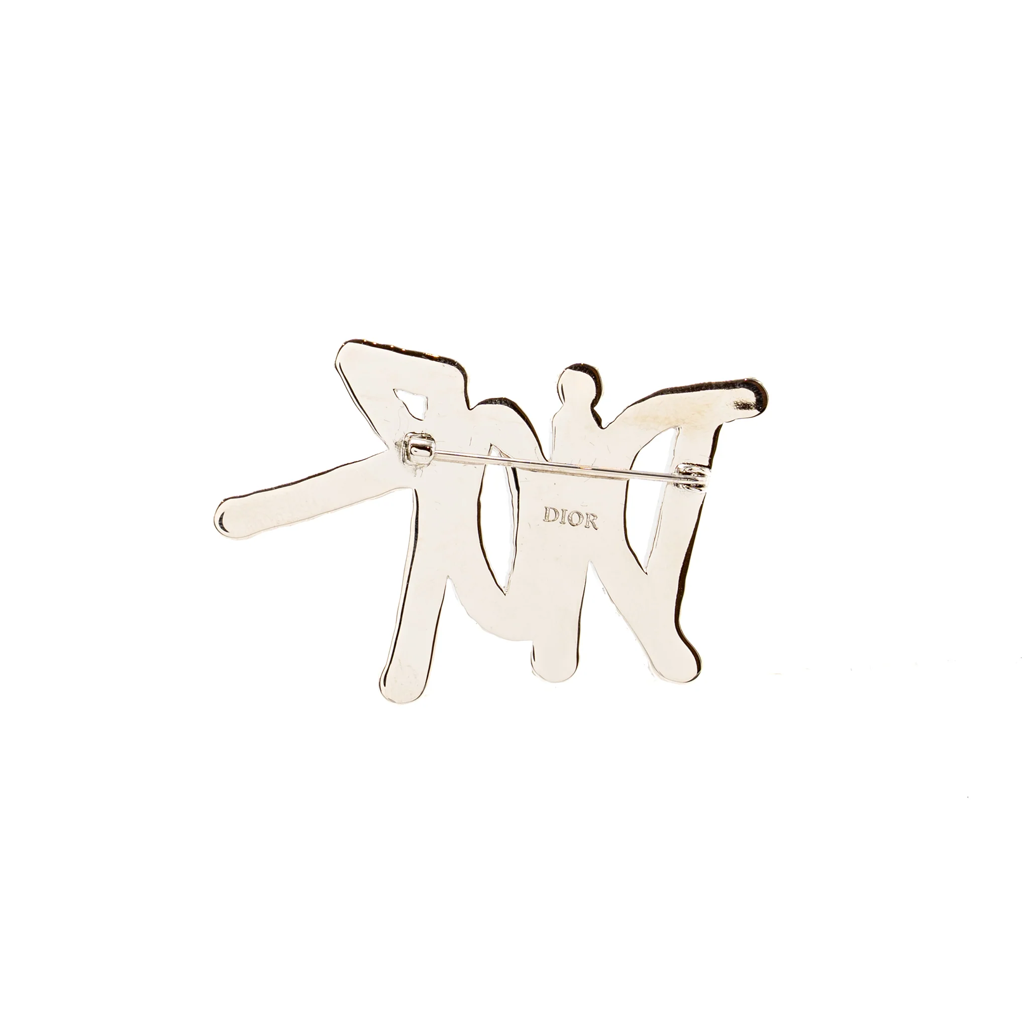 Dior x Shawn Stussy crystal logo Brooch Red SHW - Image 4