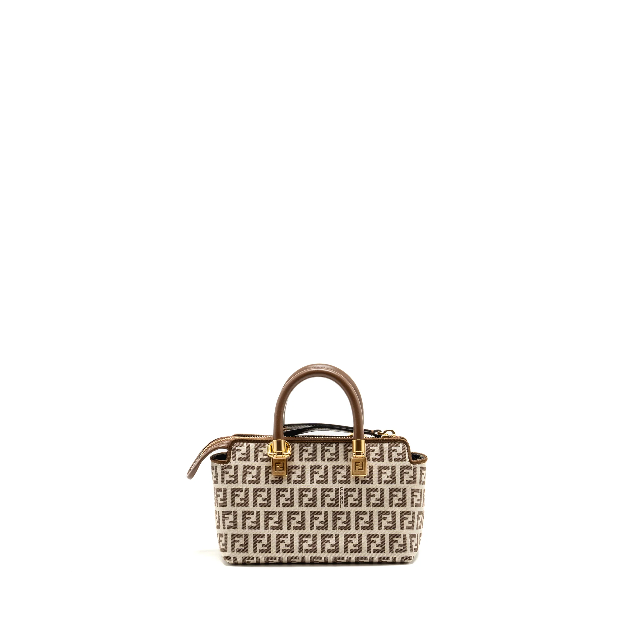 Fendi By the Way Mini Bag FF Canvas/Leather Brown/Cream GHW - Image 2