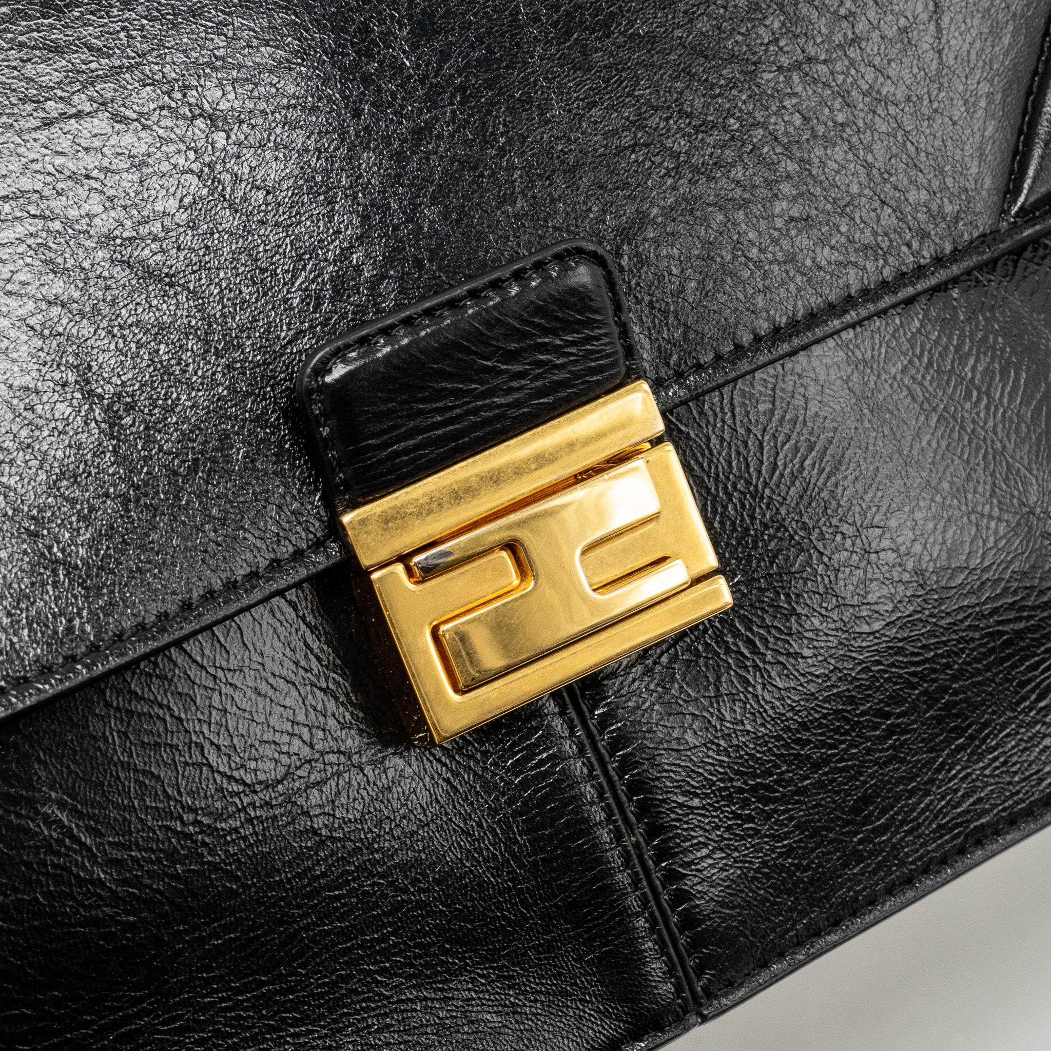 Fendi Kan U Shoulder Bag Leather Black GHW - Image 12