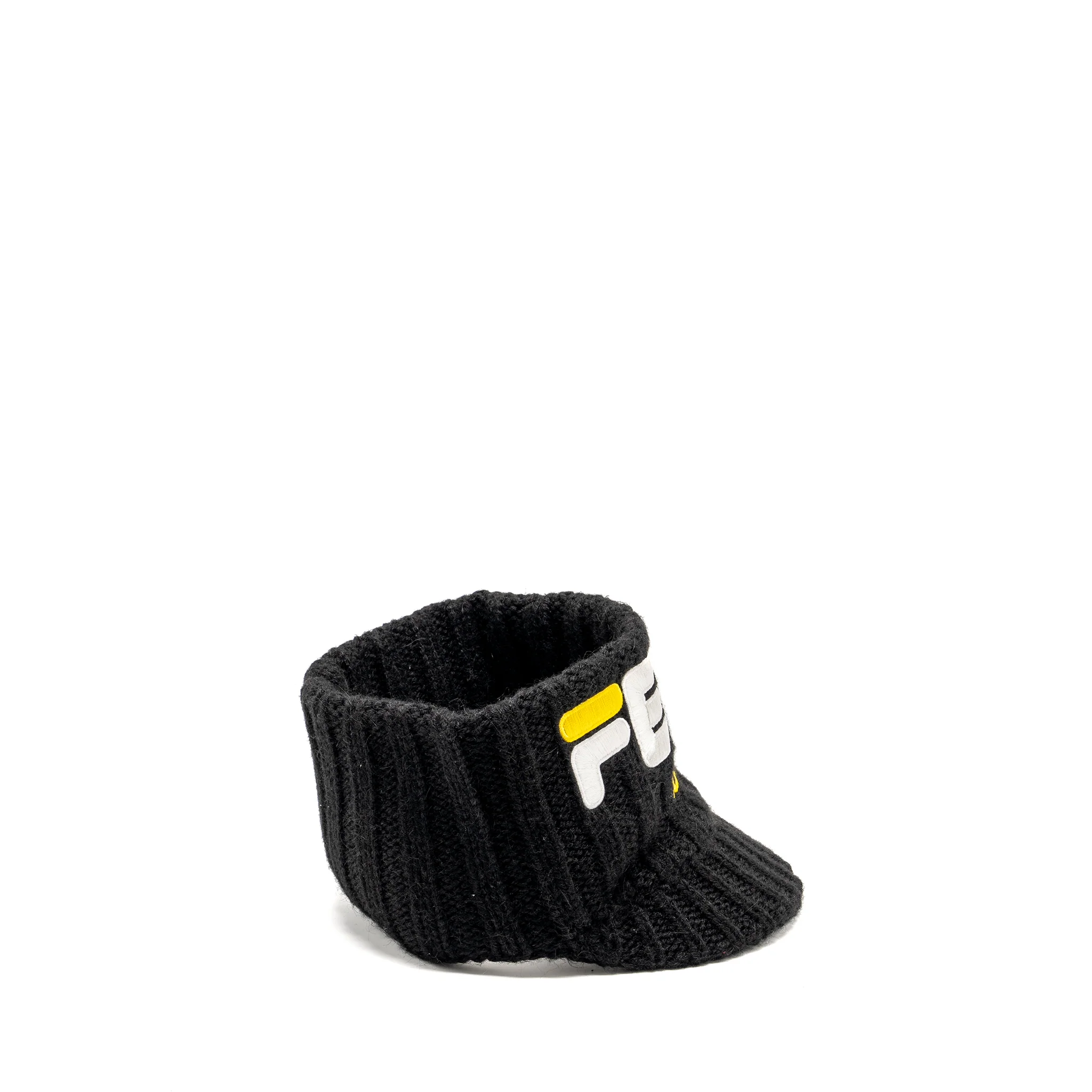 Fendi Mania Logo-Embroidered Knitted Headband Cap hat Alpaca/Wool Black/Multicolour - Image 3