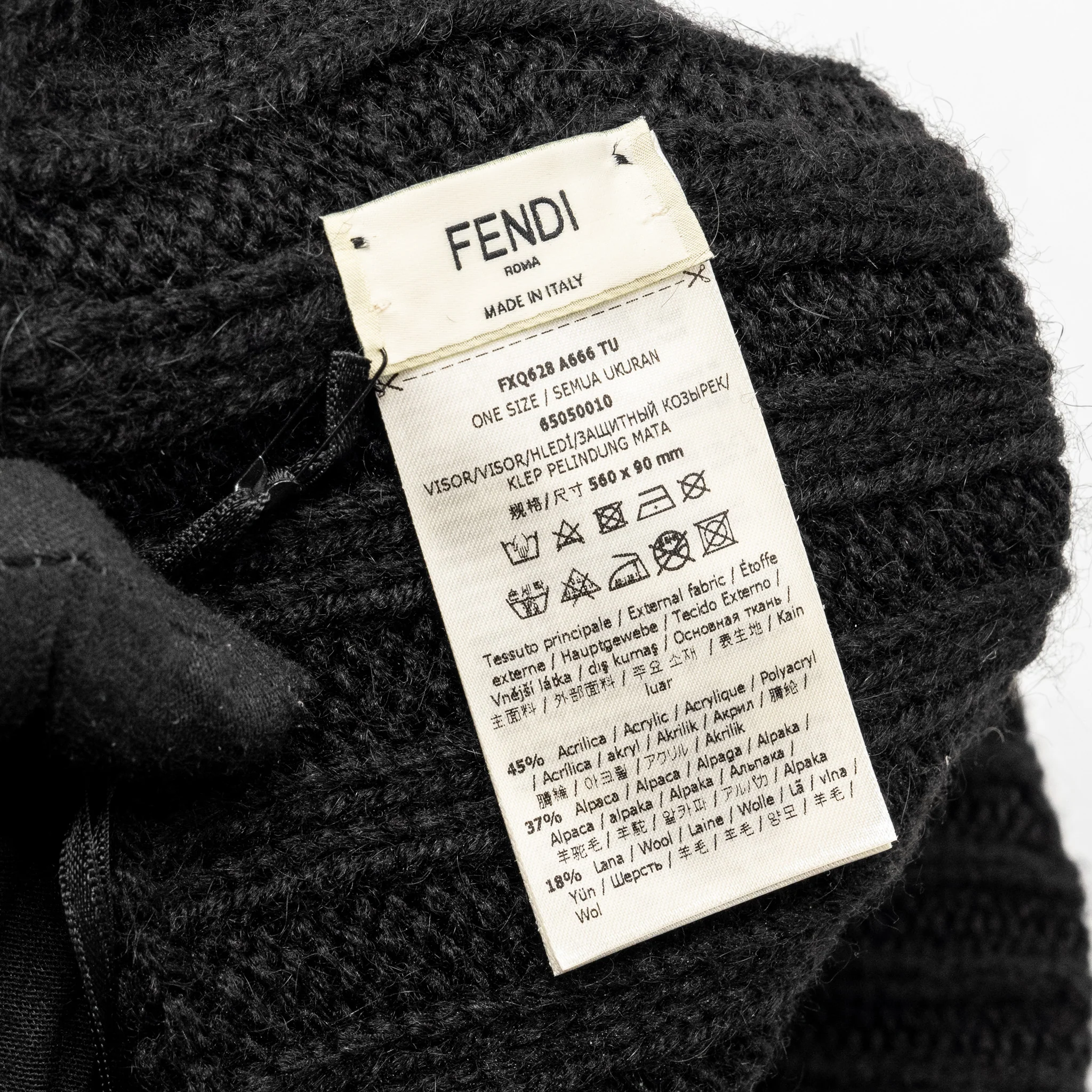 Fendi Mania Logo-Embroidered Knitted Headband Cap hat Alpaca/Wool Black/Multicolour - Image 5