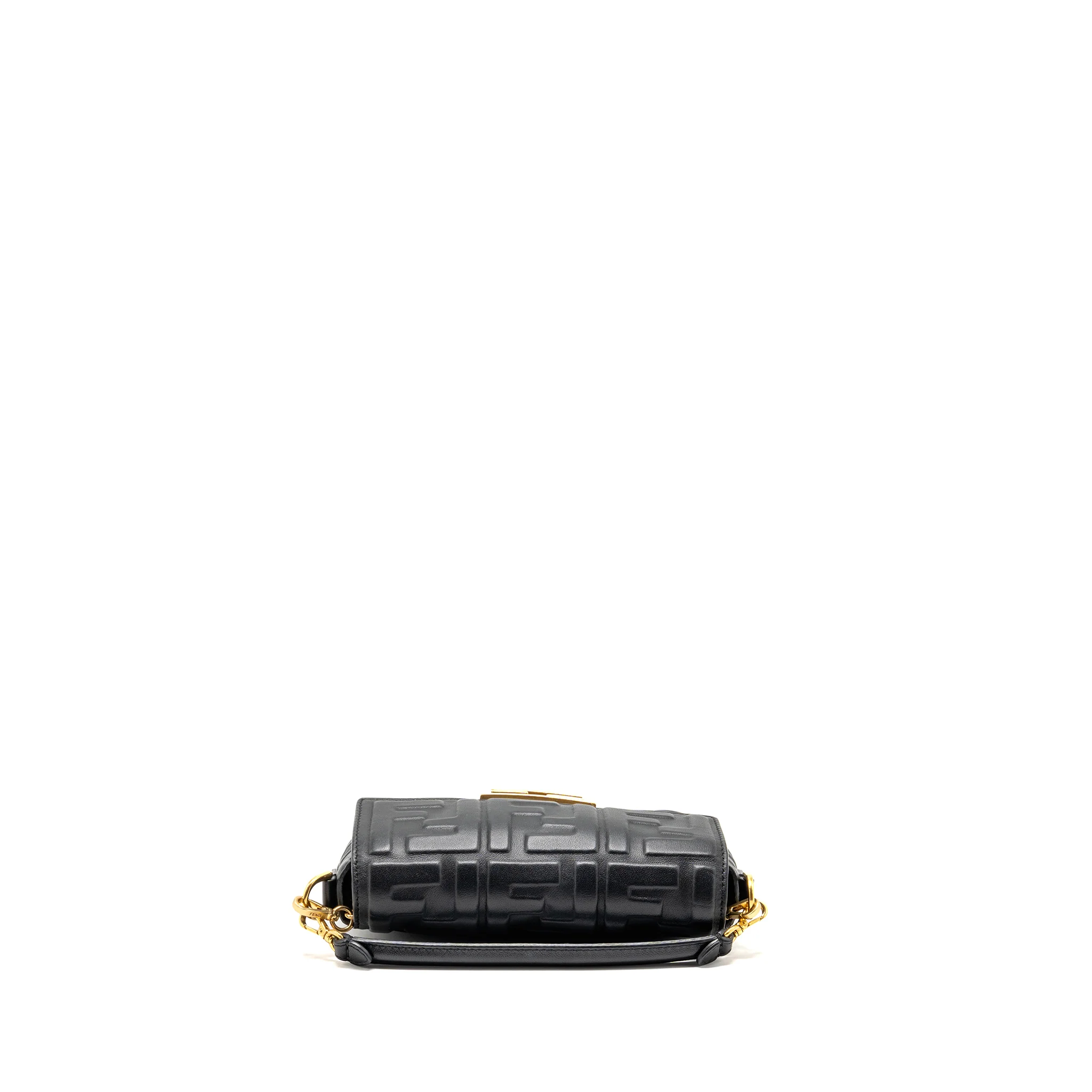 Fendi Mini Baguette Bag FF Motif Lambskin Black GHW - Image 5