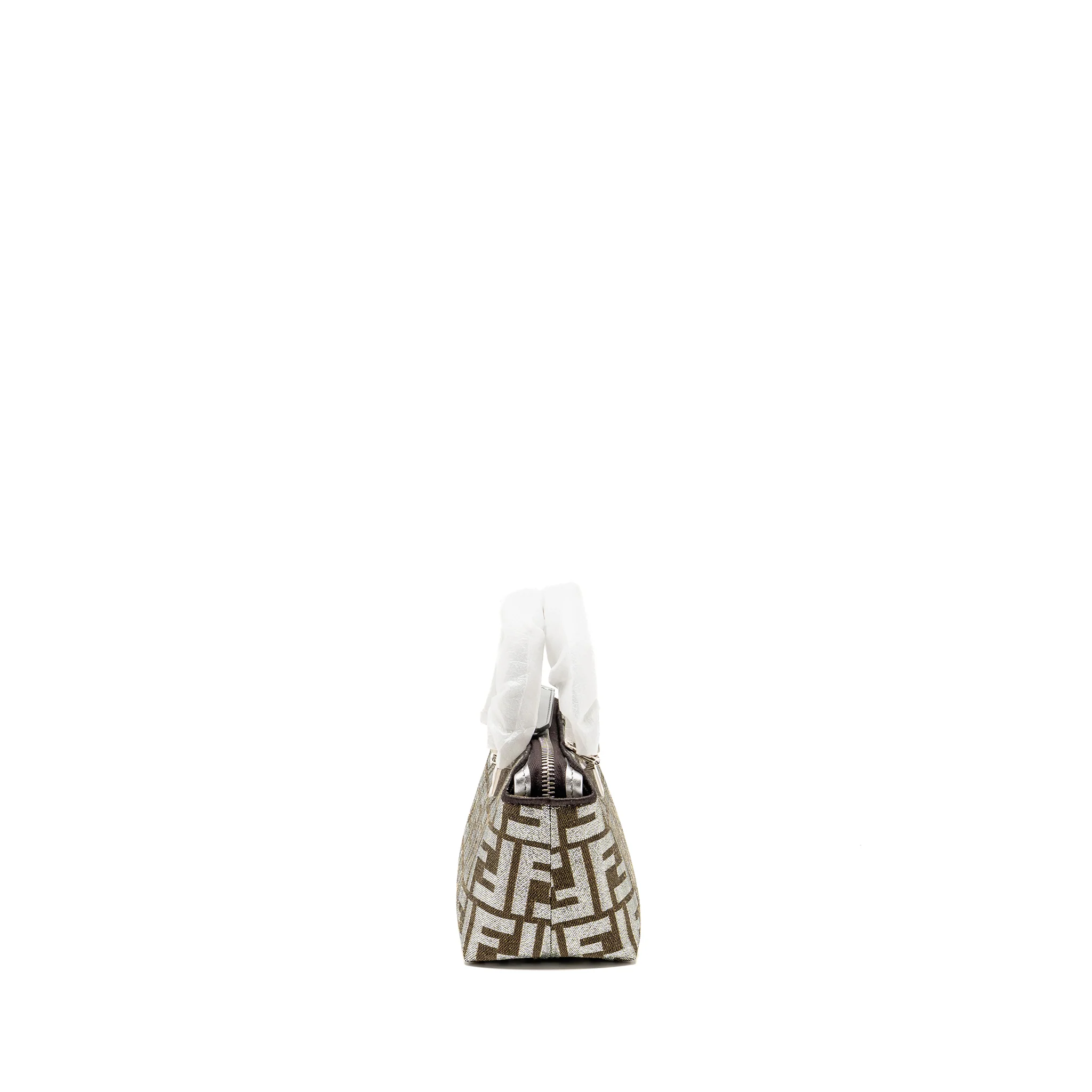 Fendi Mini By the Way with Handle Jacquard FF Canvas/Calfskin Silver/Brown SHW - Image 3