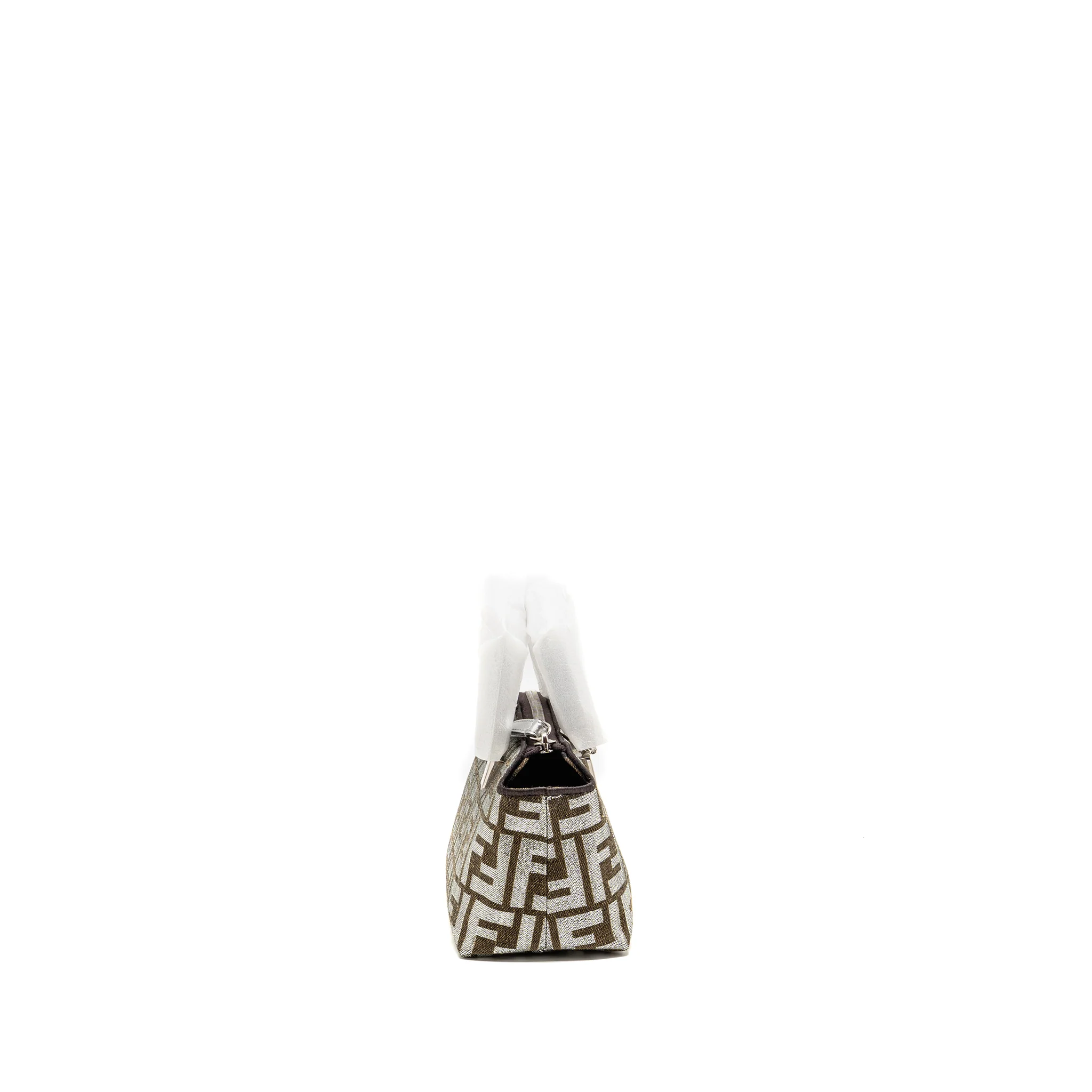 Fendi Mini By the Way with Handle Jacquard FF Canvas/Calfskin Silver/Brown SHW - Image 4