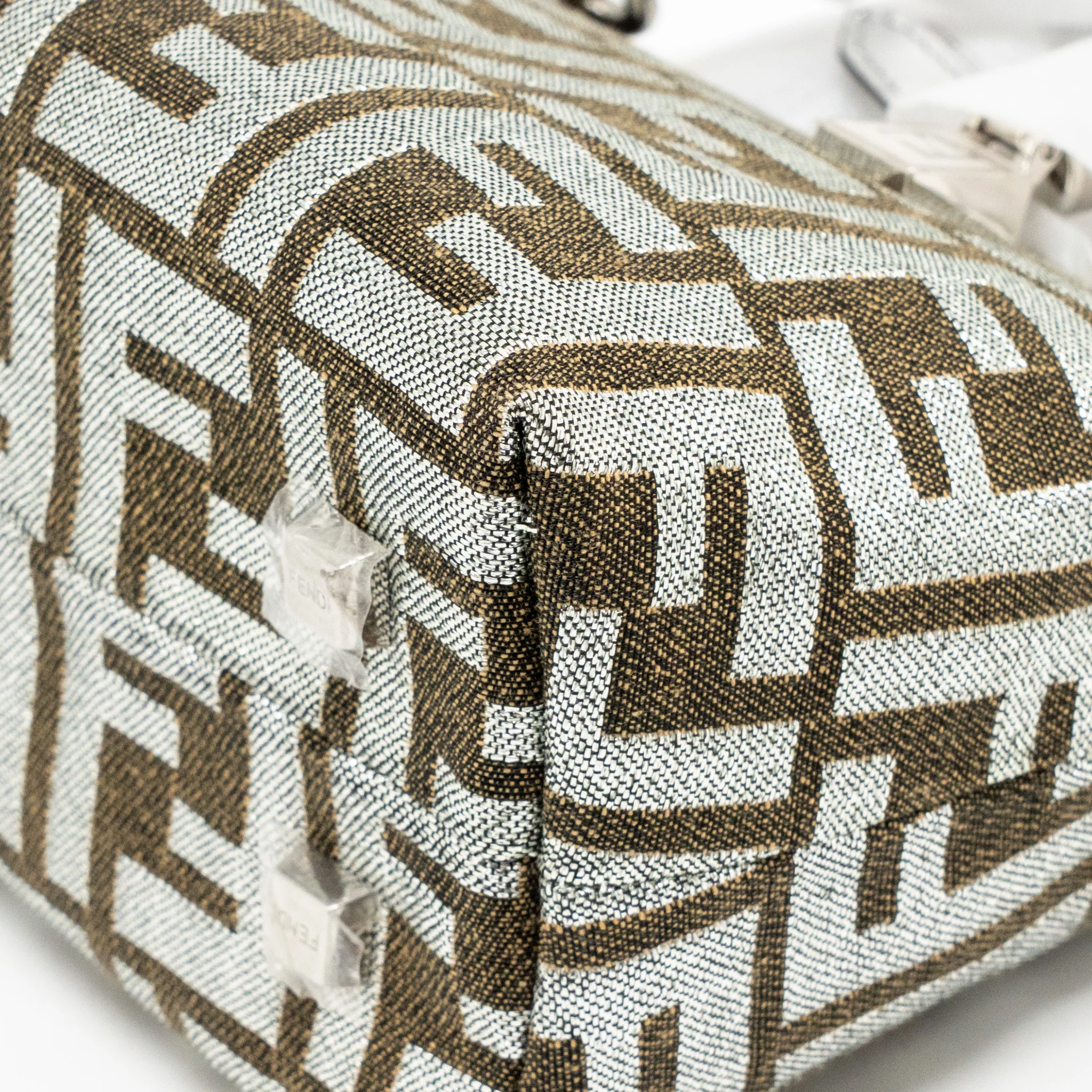 Fendi Mini By the Way with Handle Jacquard FF Canvas/Calfskin Silver/Brown SHW - Image 8